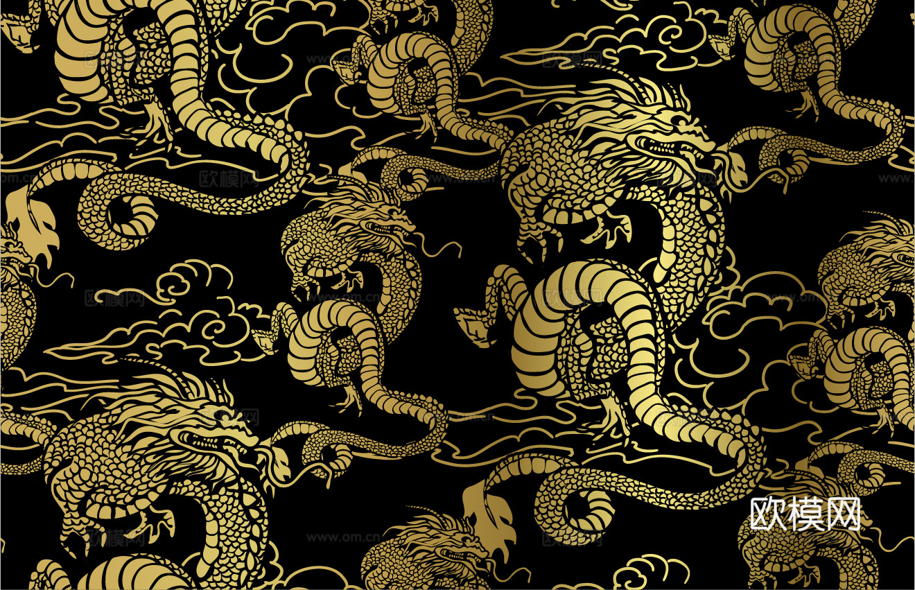 传统风黑金图案纹理肌理15