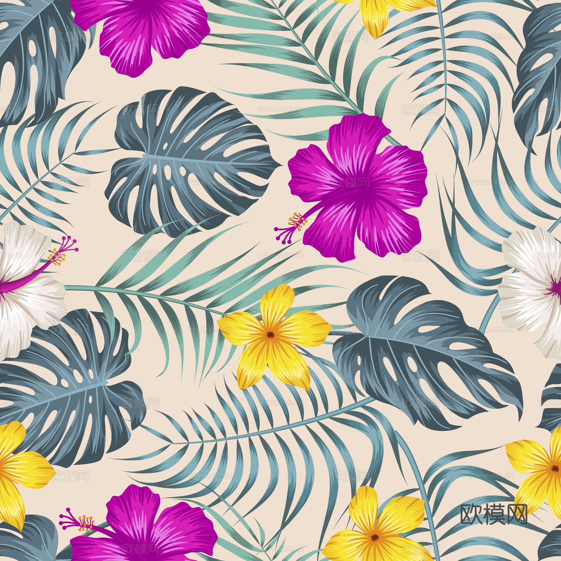 时尚热带植物花纹图案纹理肌理42