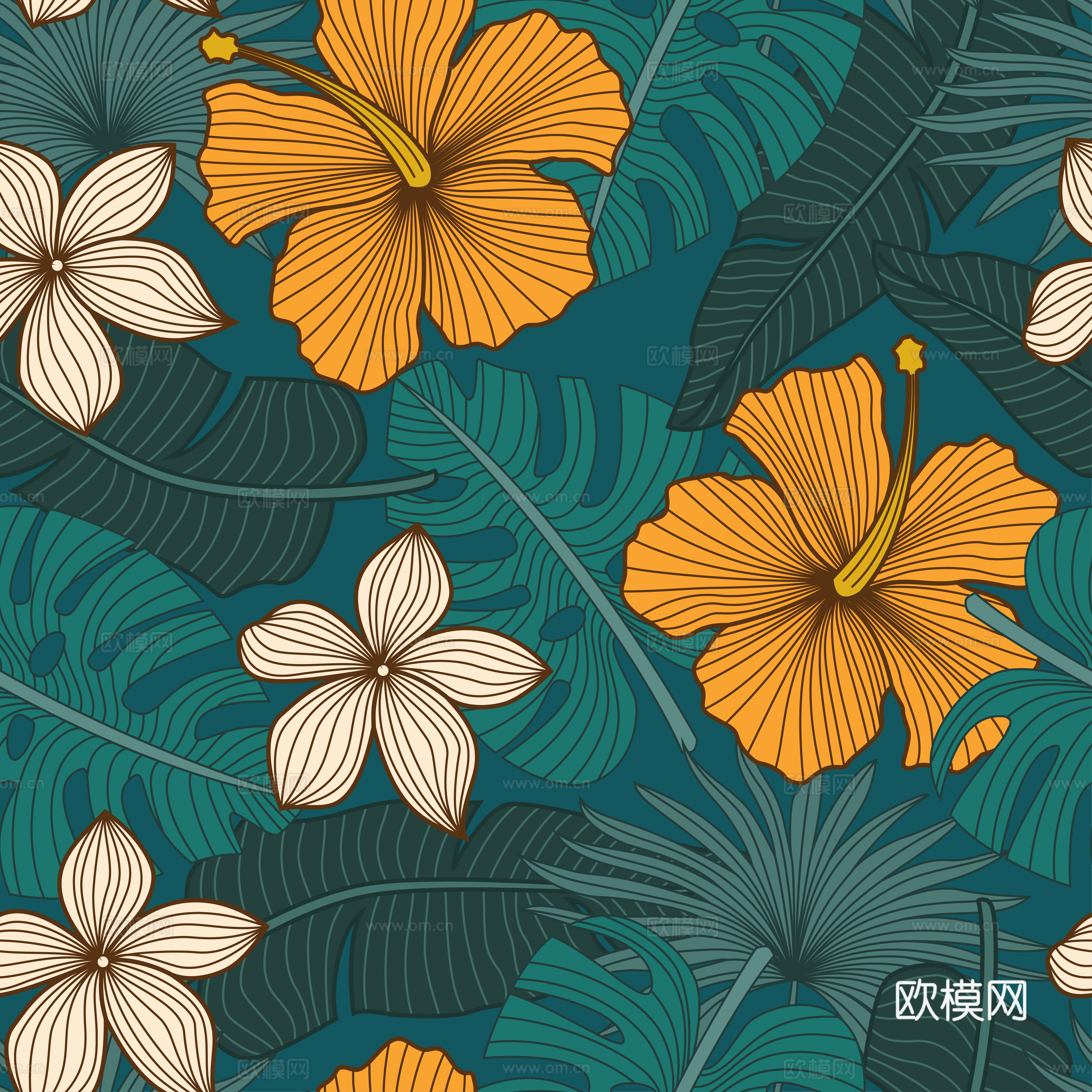 时尚热带植物花纹图案纹理肌理72