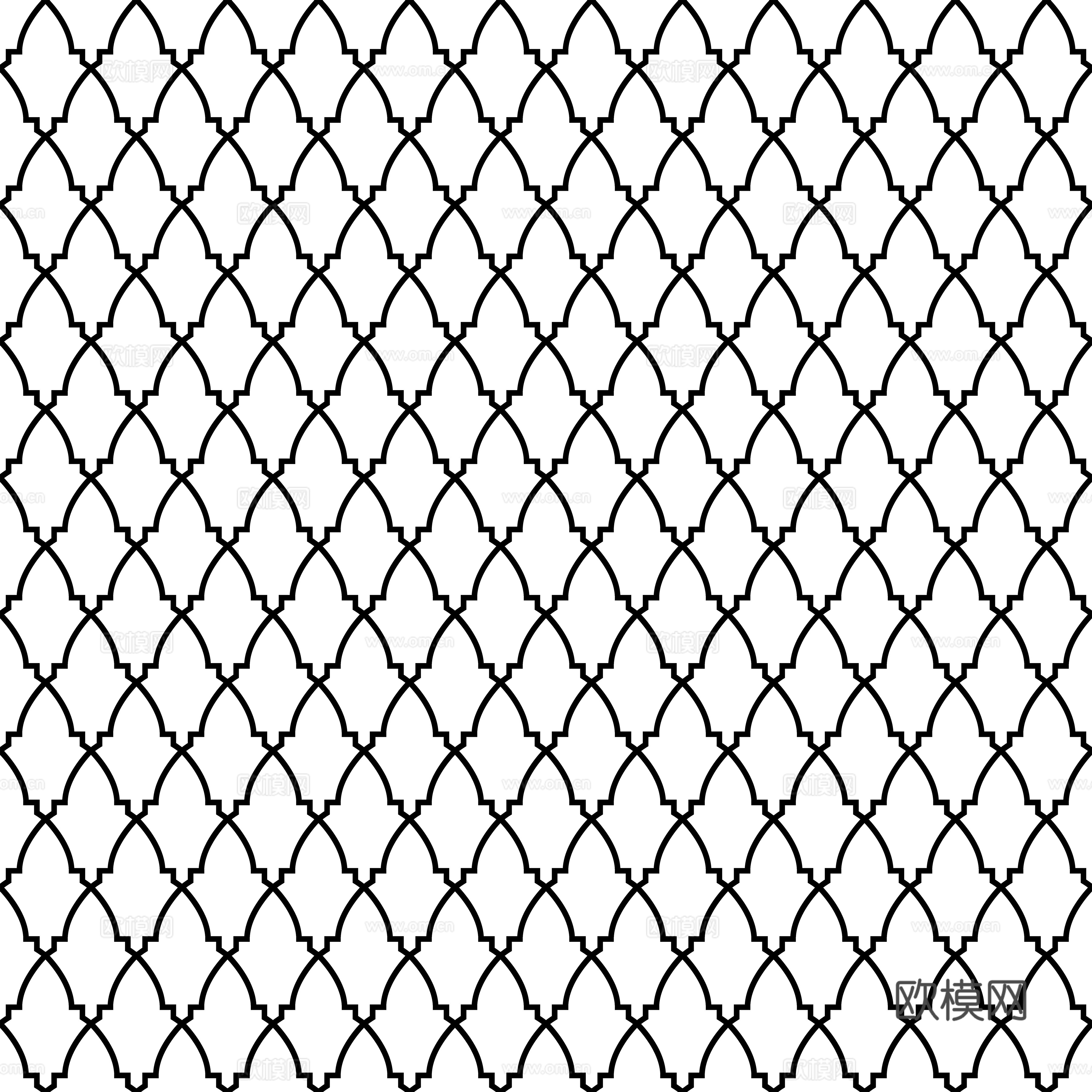 摩洛哥民族风黑白马赛克几何图案纹理52