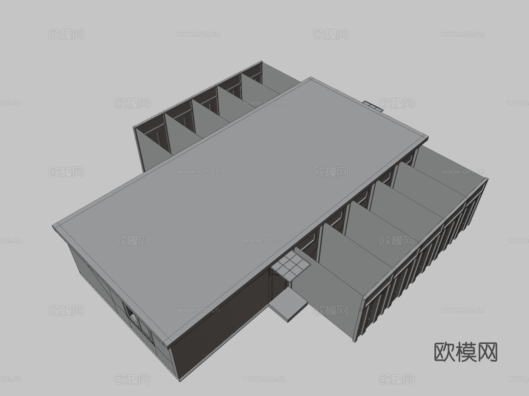 组合犬舍动物收容所庇护所3d模型3d模型下载（渲染图3）