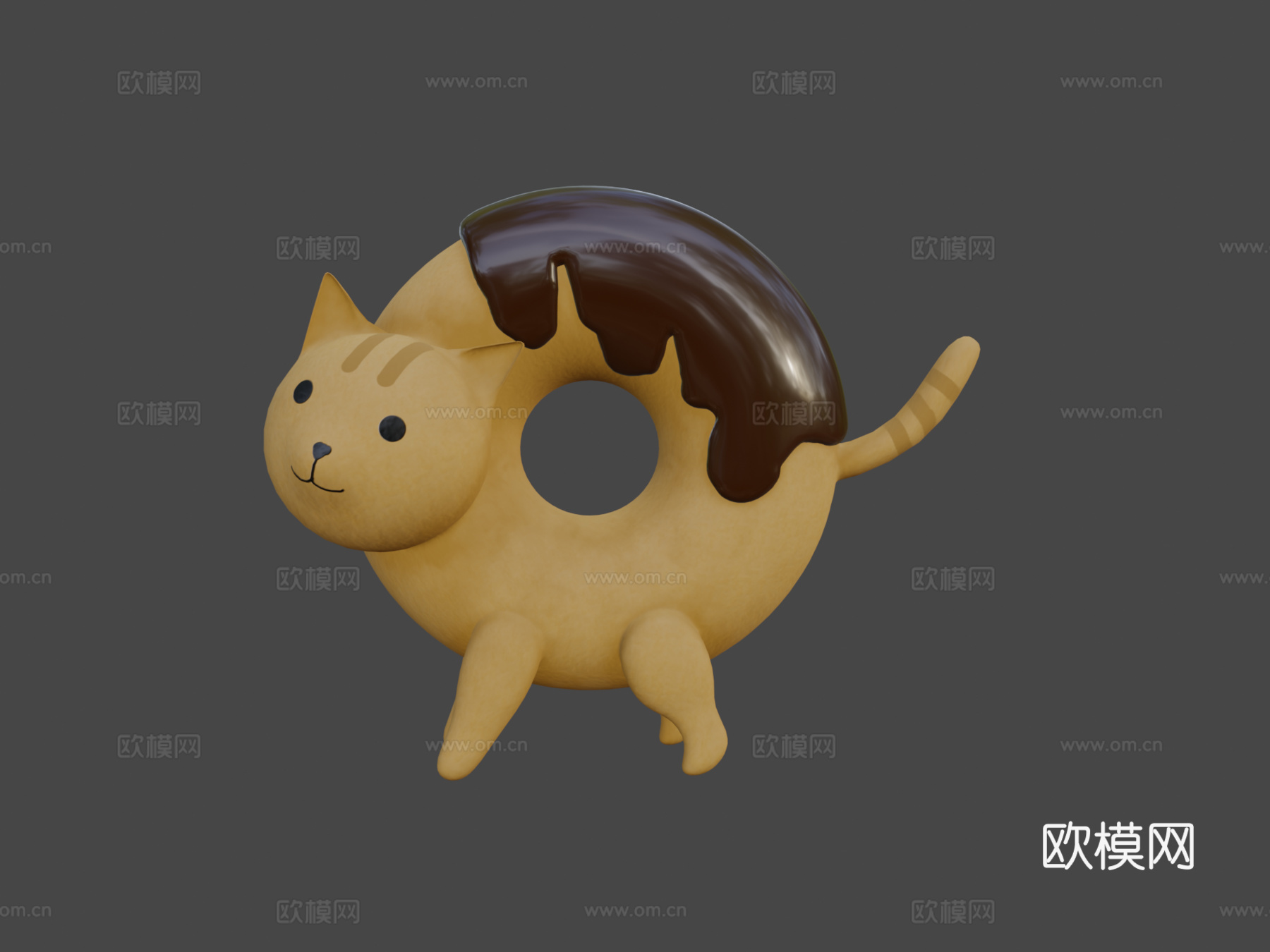 甜甜圈猫3d模型