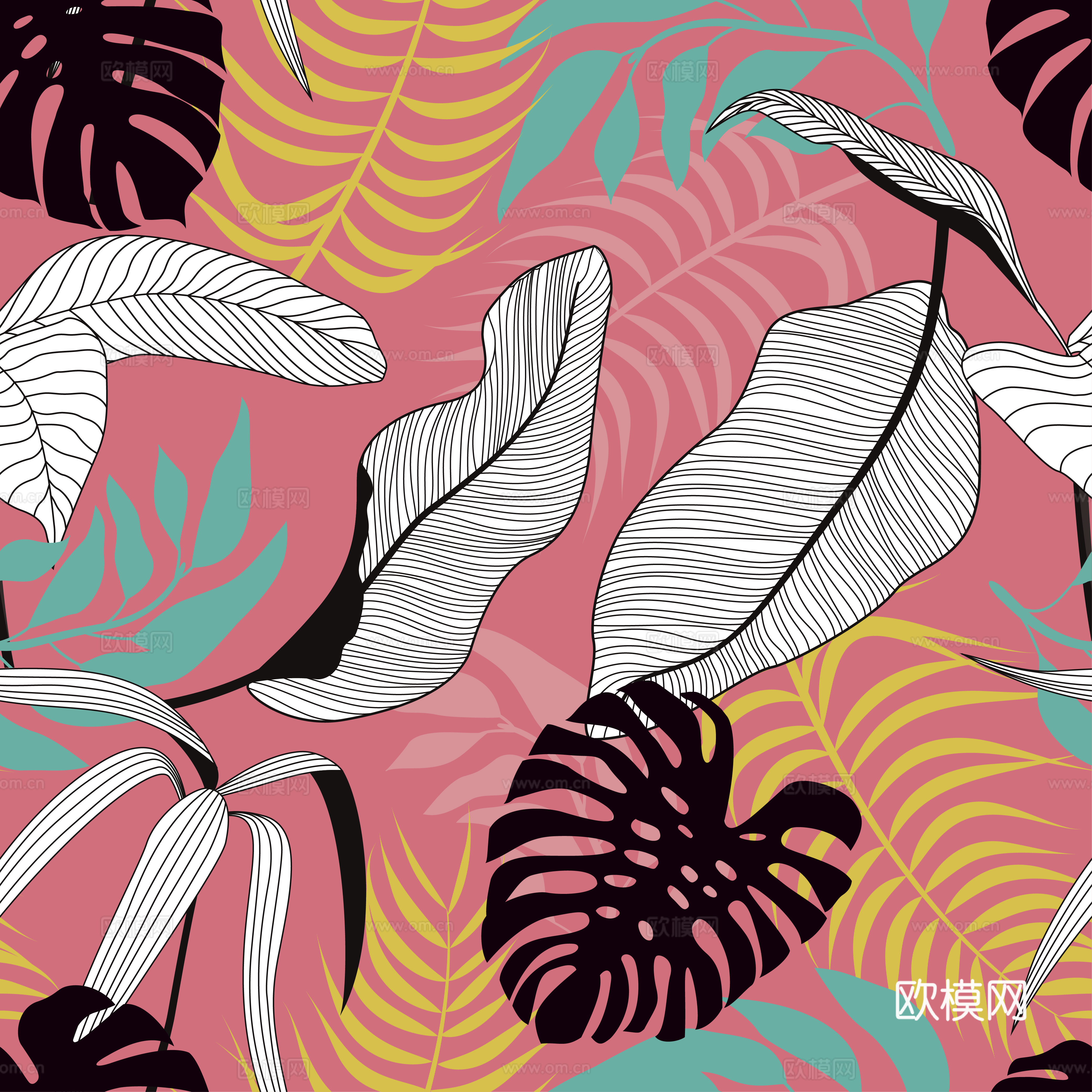 时尚热带植物花纹图案纹理肌理91