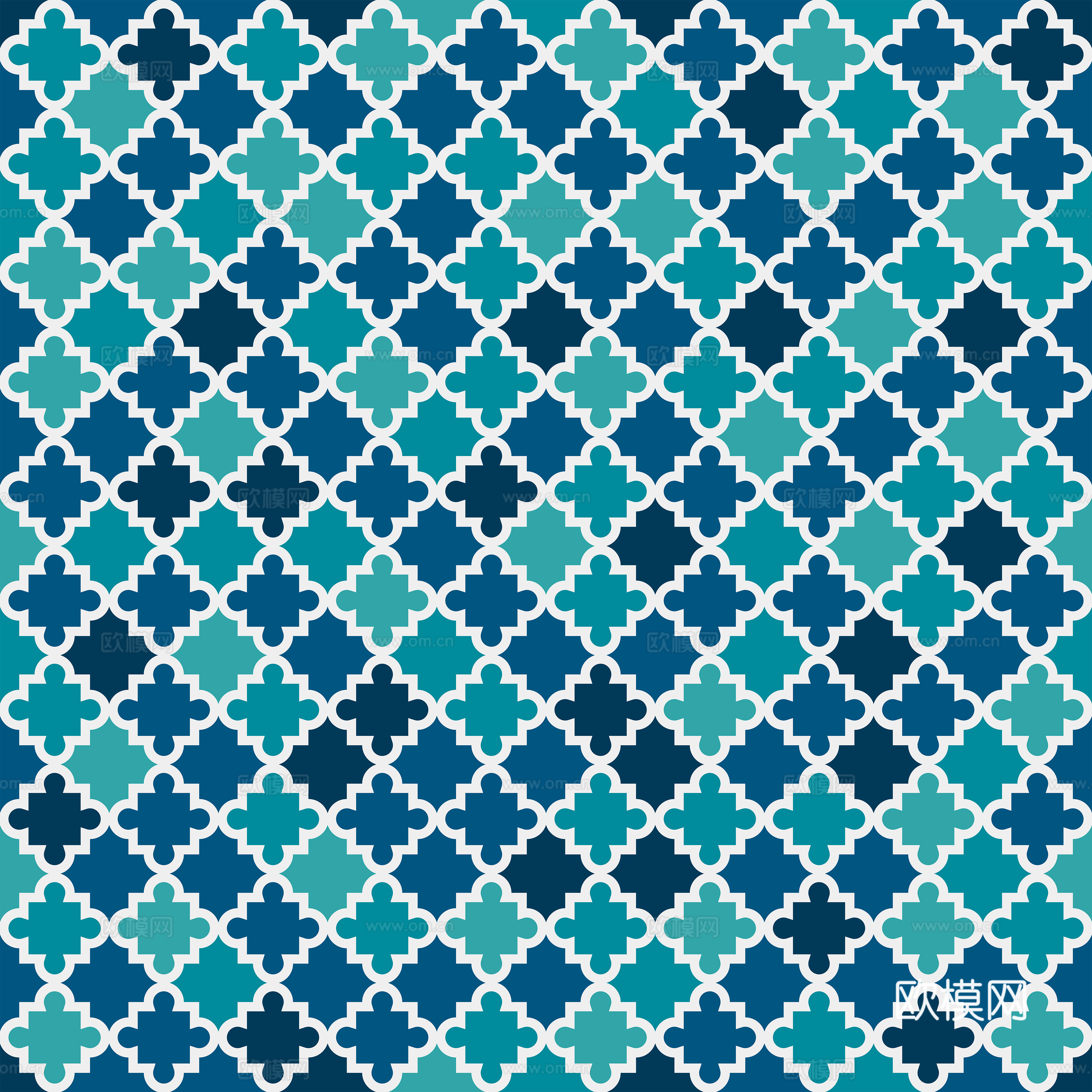 摩洛哥民族风蓝色马赛克几何图案纹理4