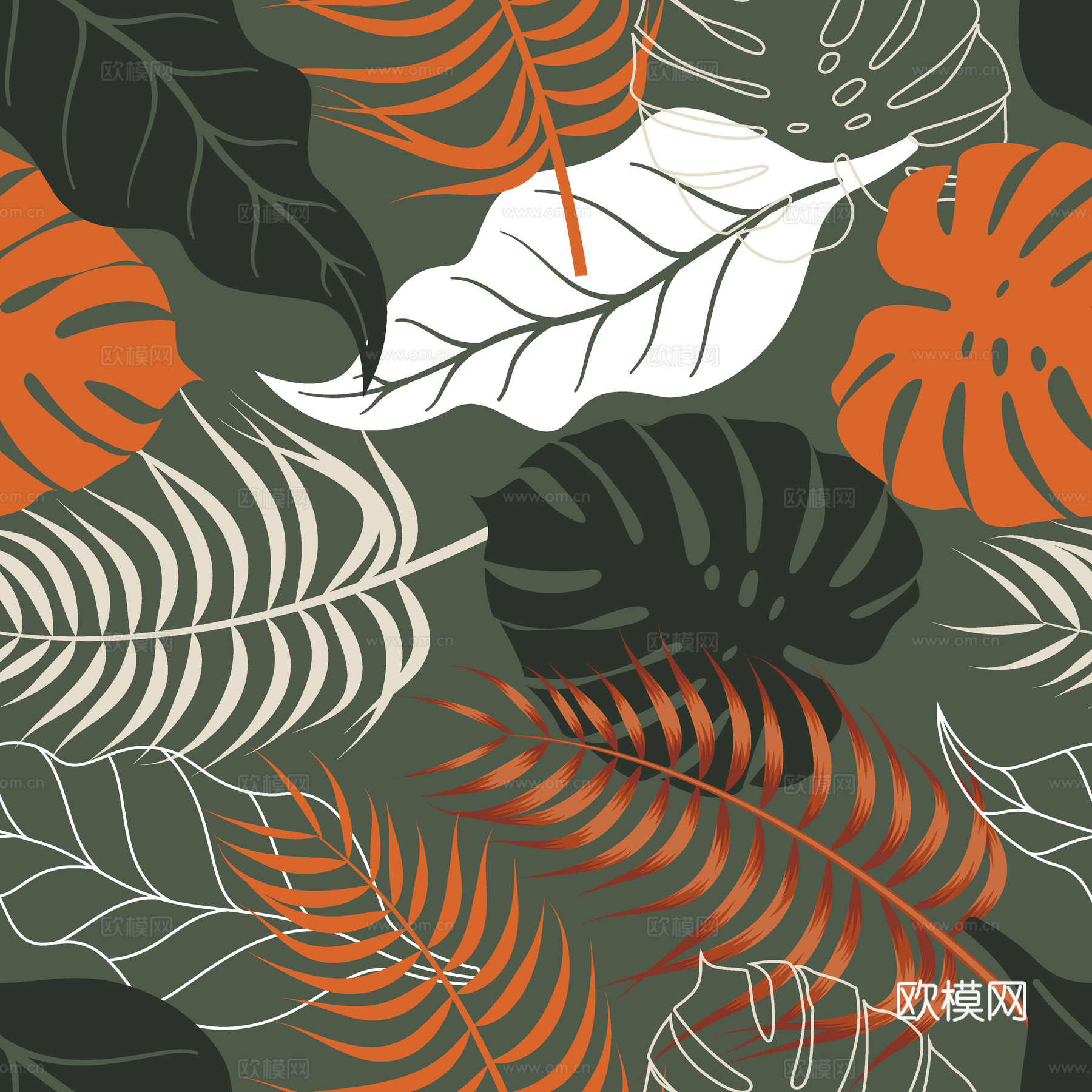 时尚热带植物花纹图案纹理肌理27