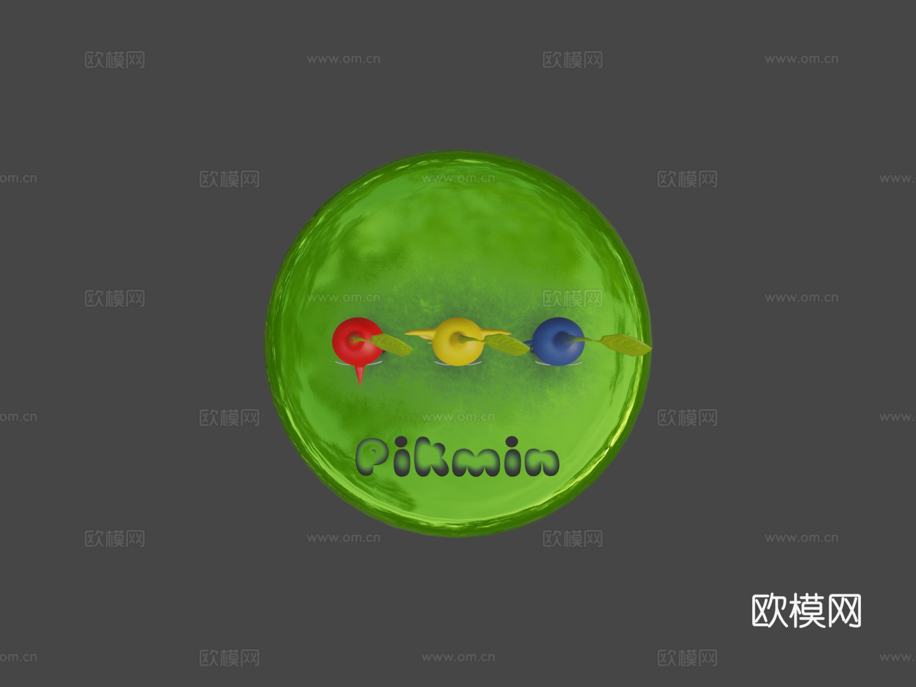 皮克敏红蓝黄3d模型下载（渲染图7）