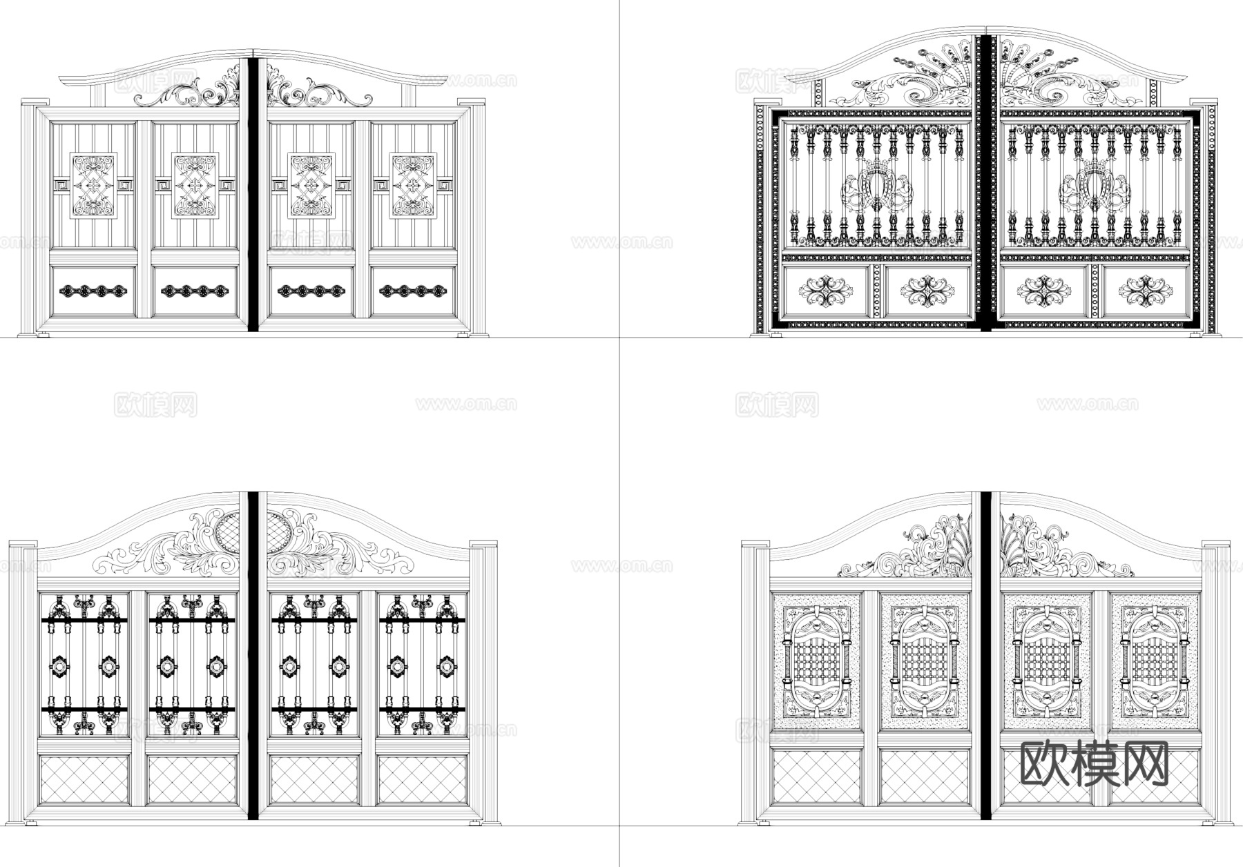 别墅庭院大门图块图库CAD施工图集cad施工图