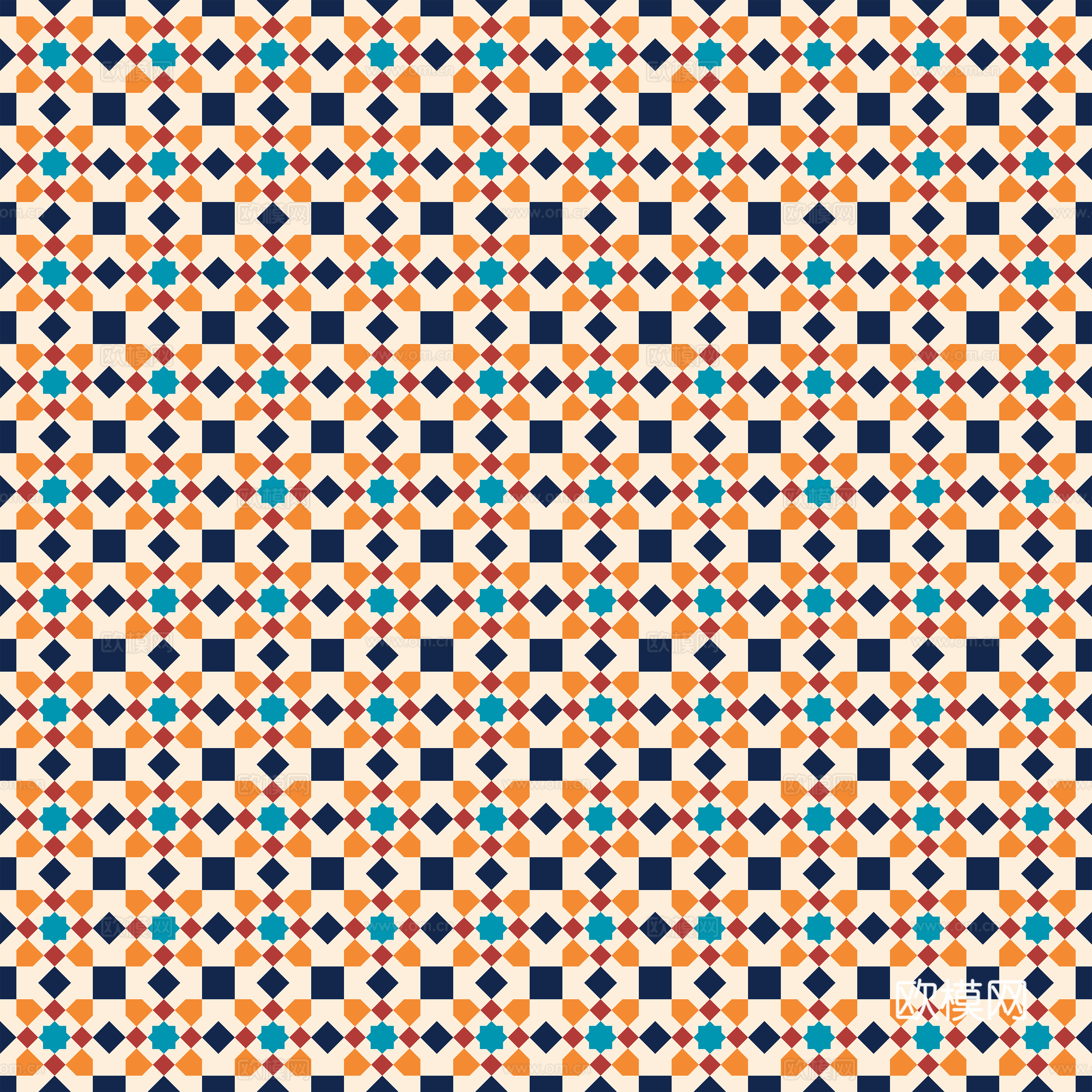 摩洛哥民族风马赛克几何图案纹理17