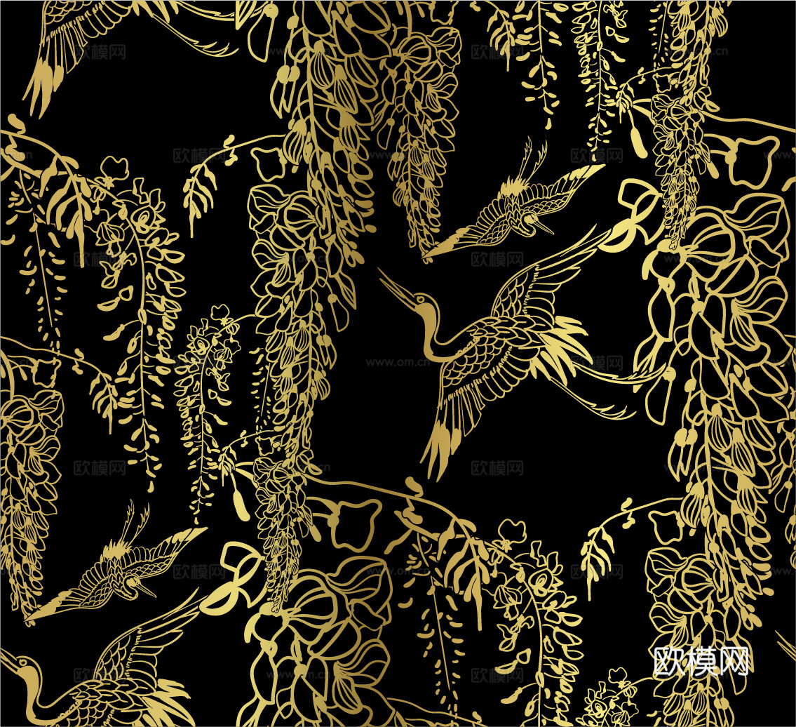 传统风黑金图案纹理肌理19
