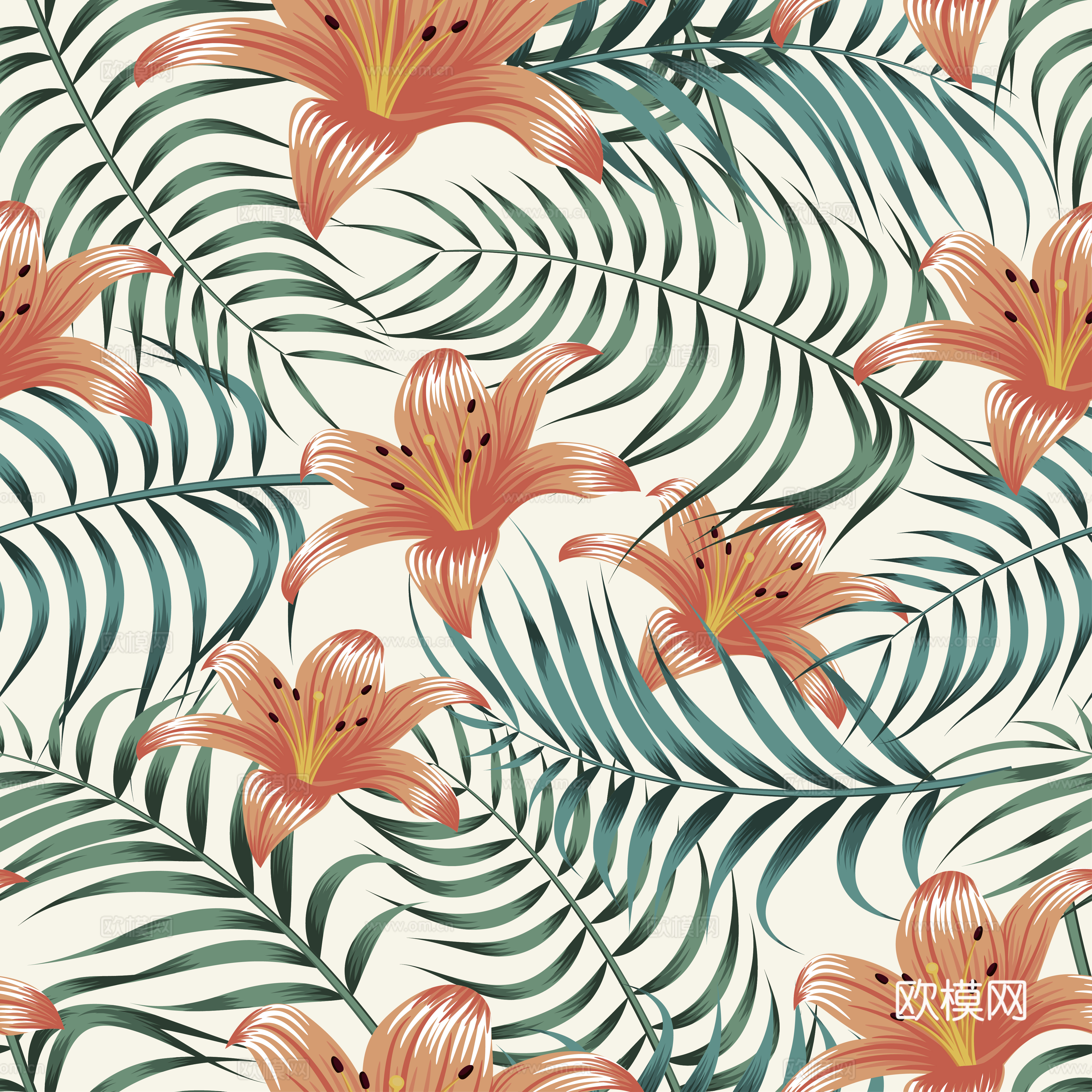 时尚热带植物花纹图案纹理肌理54 (2)