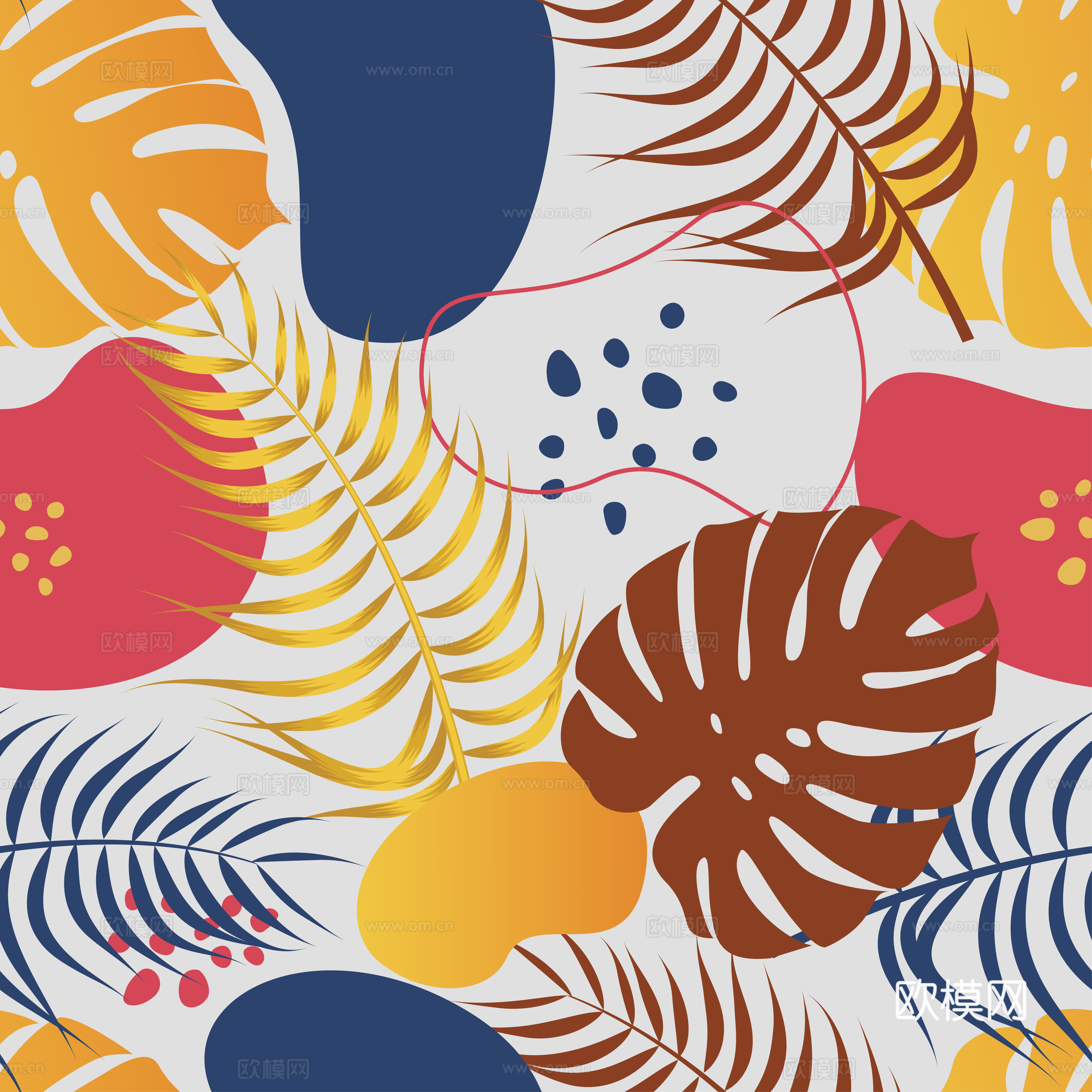 时尚热带植物花纹图案纹理肌理31 (2)