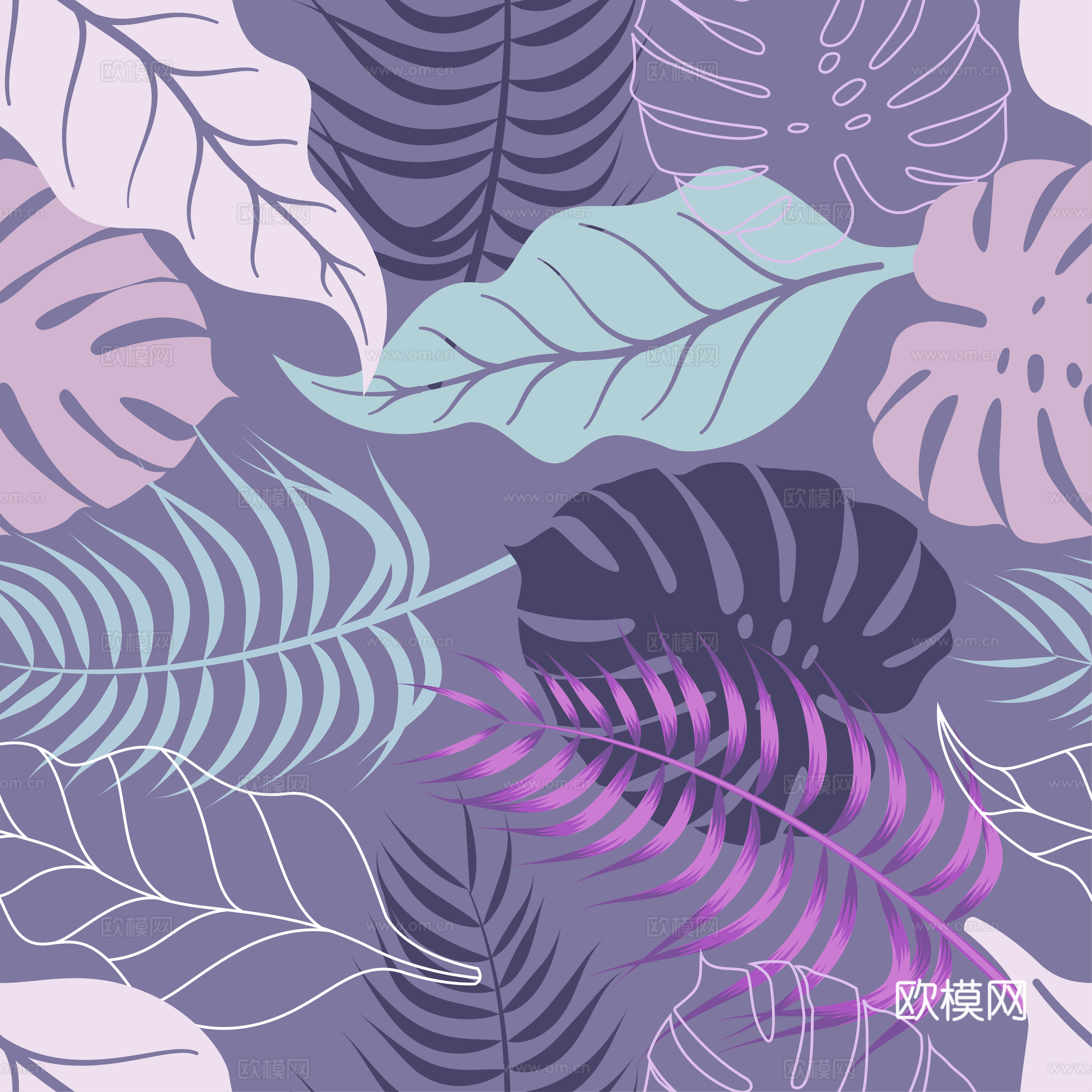 时尚热带植物花纹图案纹理肌理89