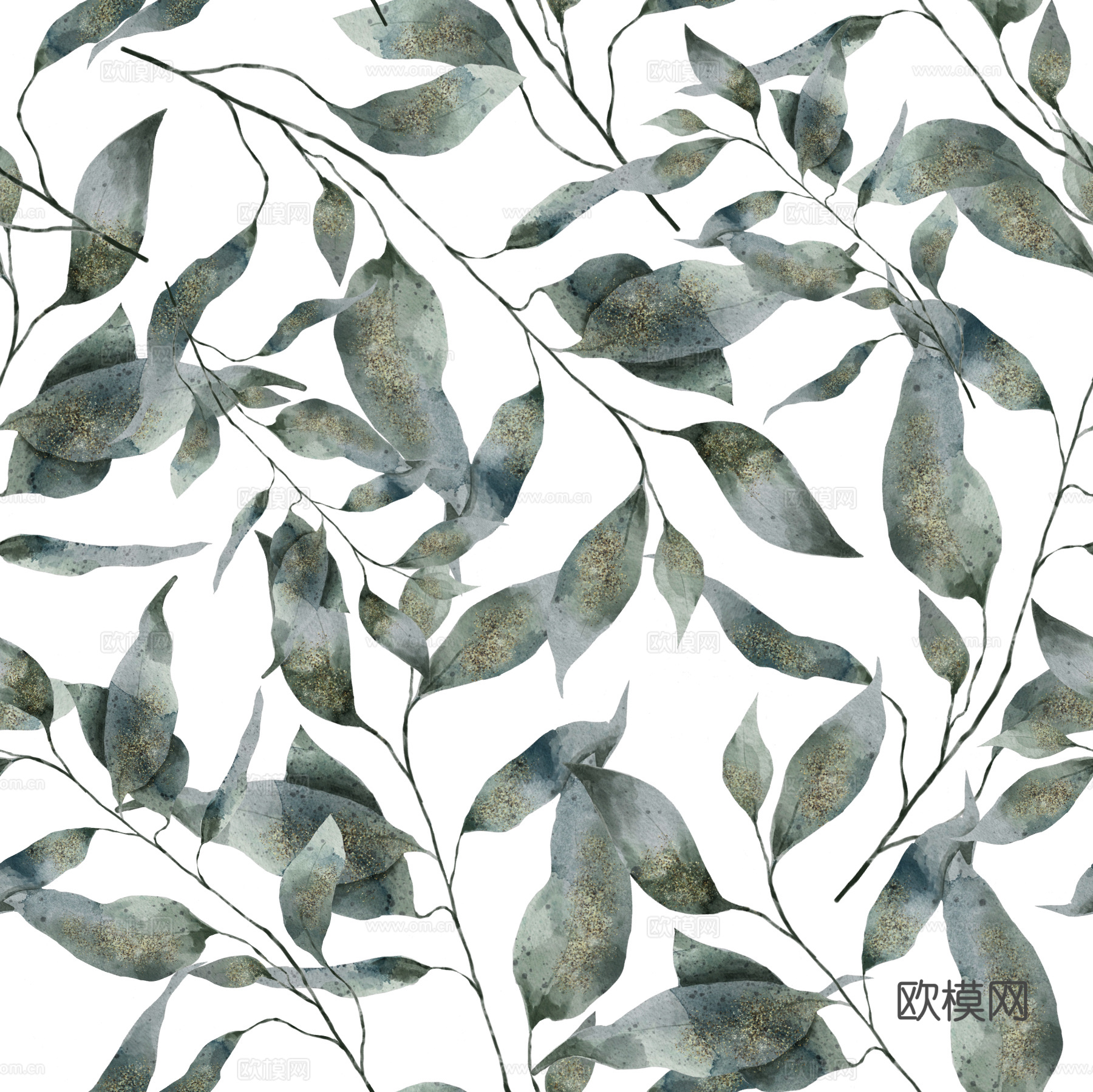 热带非洲动物植物手绘水彩图案纹理肌理36