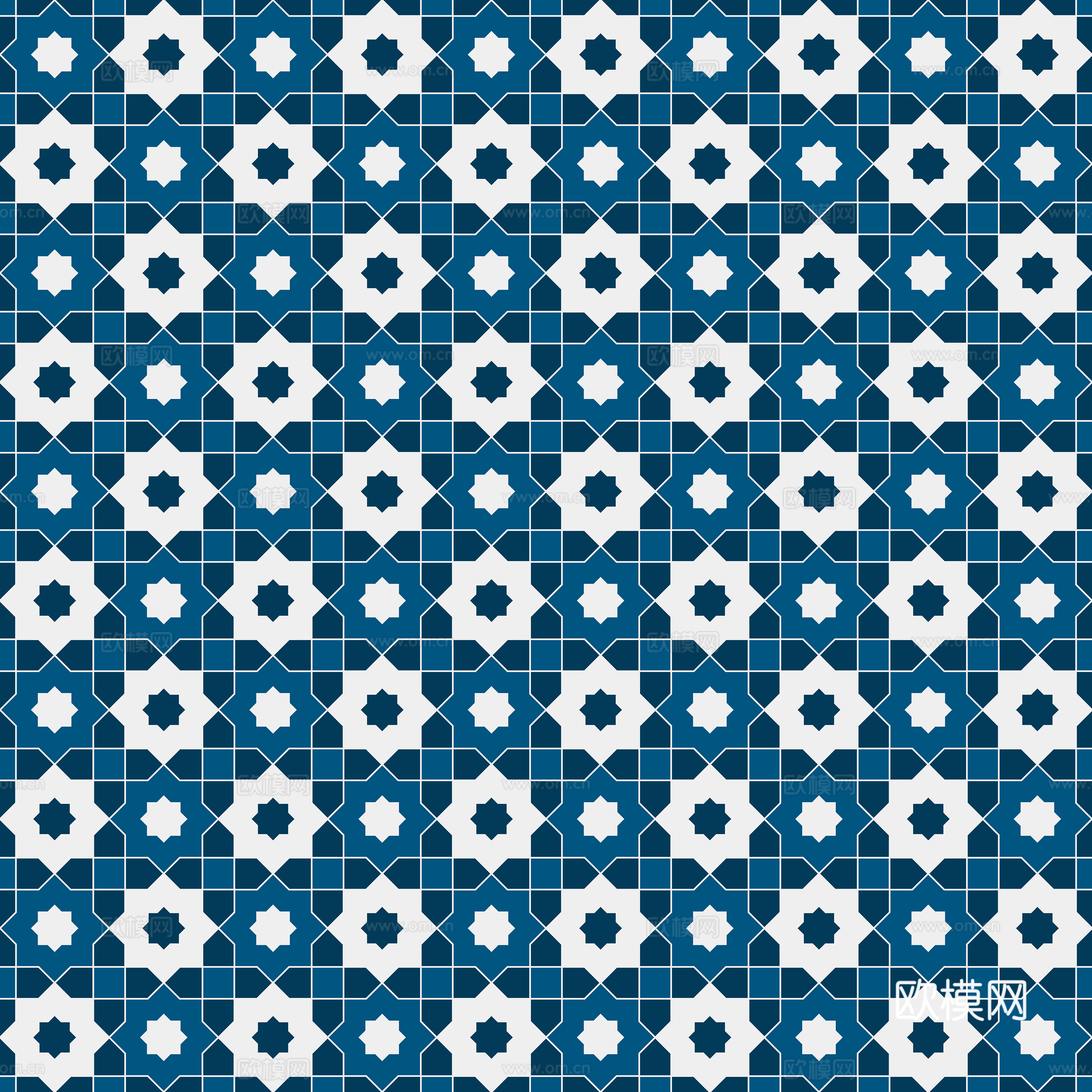 摩洛哥民族风蓝色马赛克几何图案纹理5
