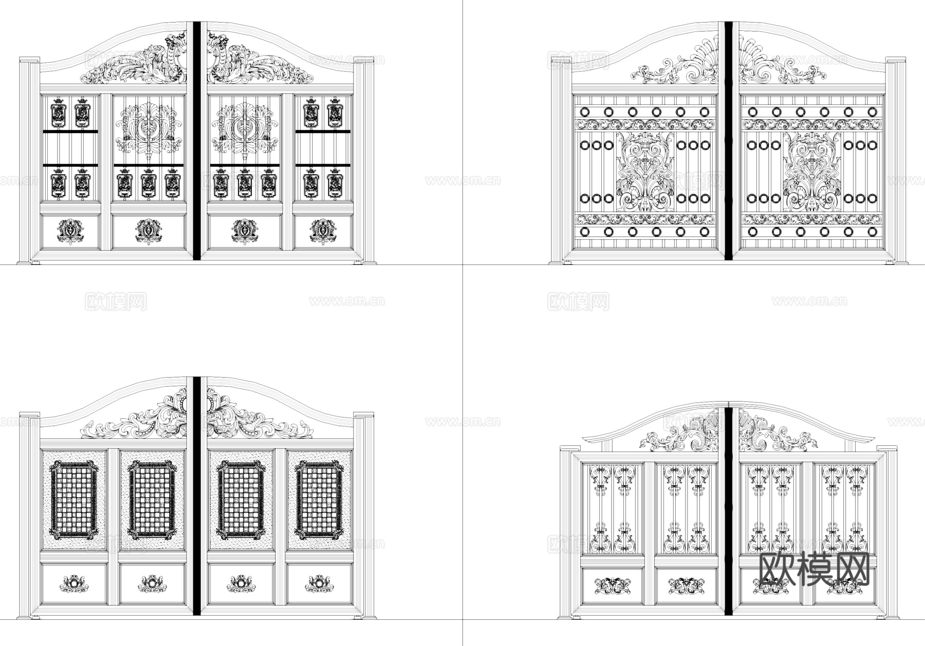 别墅庭院大门图块图库CAD施工图集cad施工图