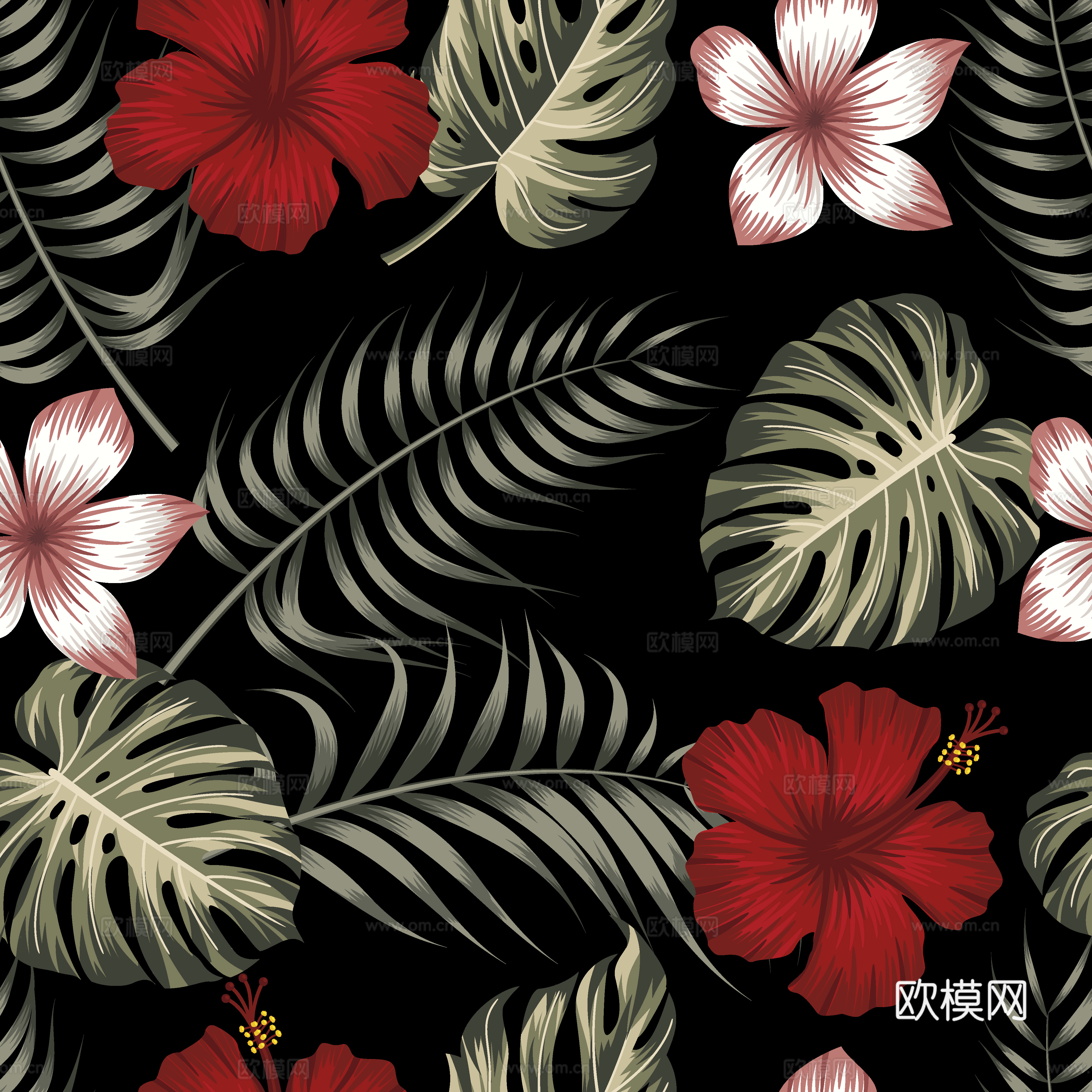 时尚热带植物花纹图案纹理肌理10