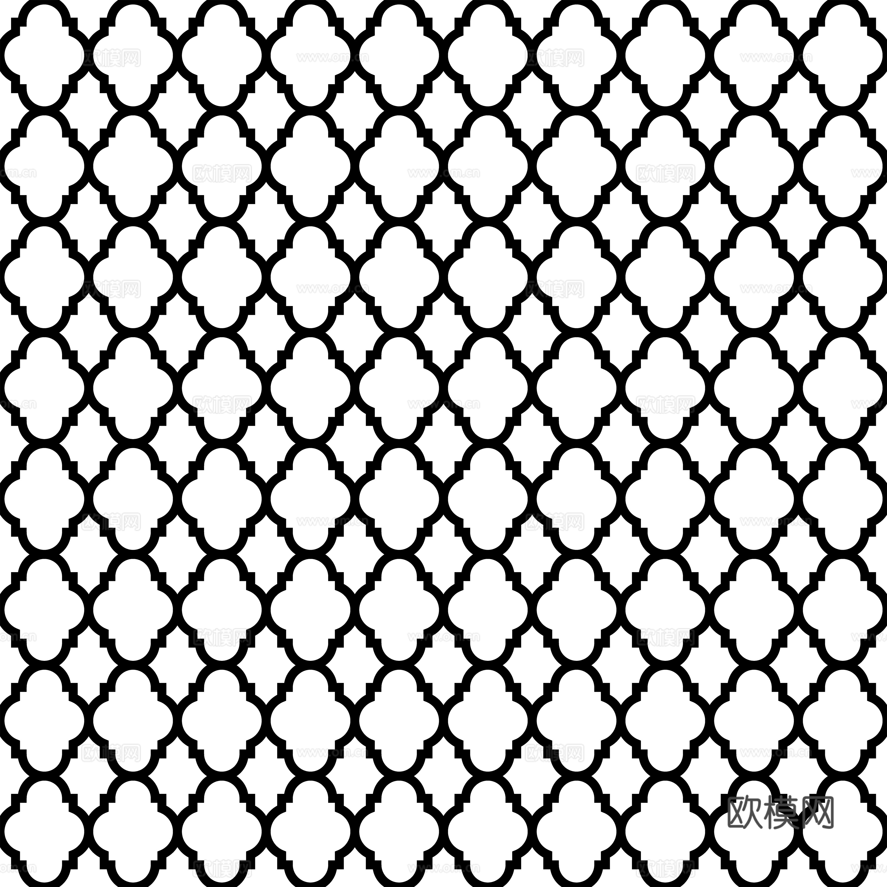 摩洛哥民族风黑白马赛克几何图案纹理6