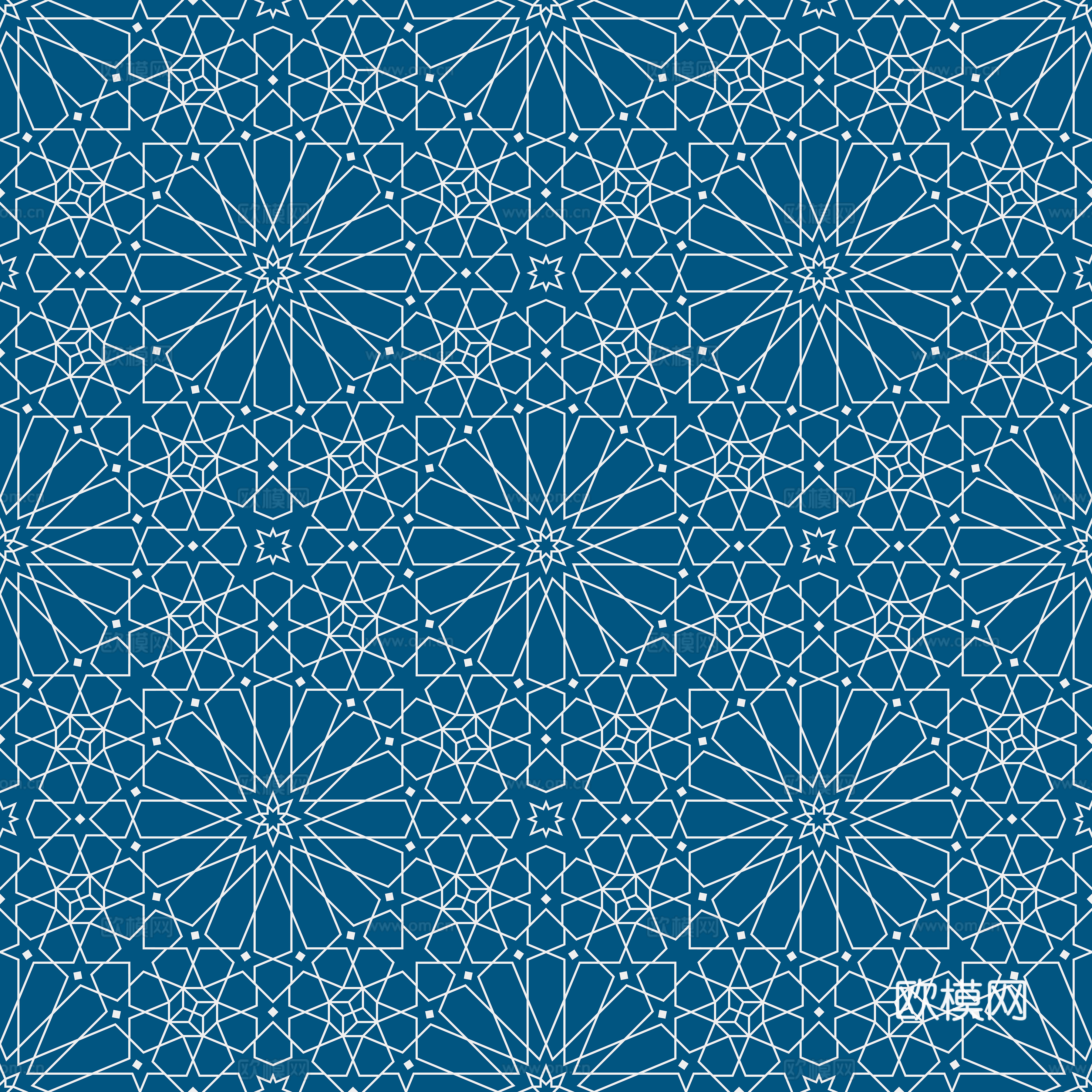 摩洛哥民族风蓝色马赛克几何图案纹理40