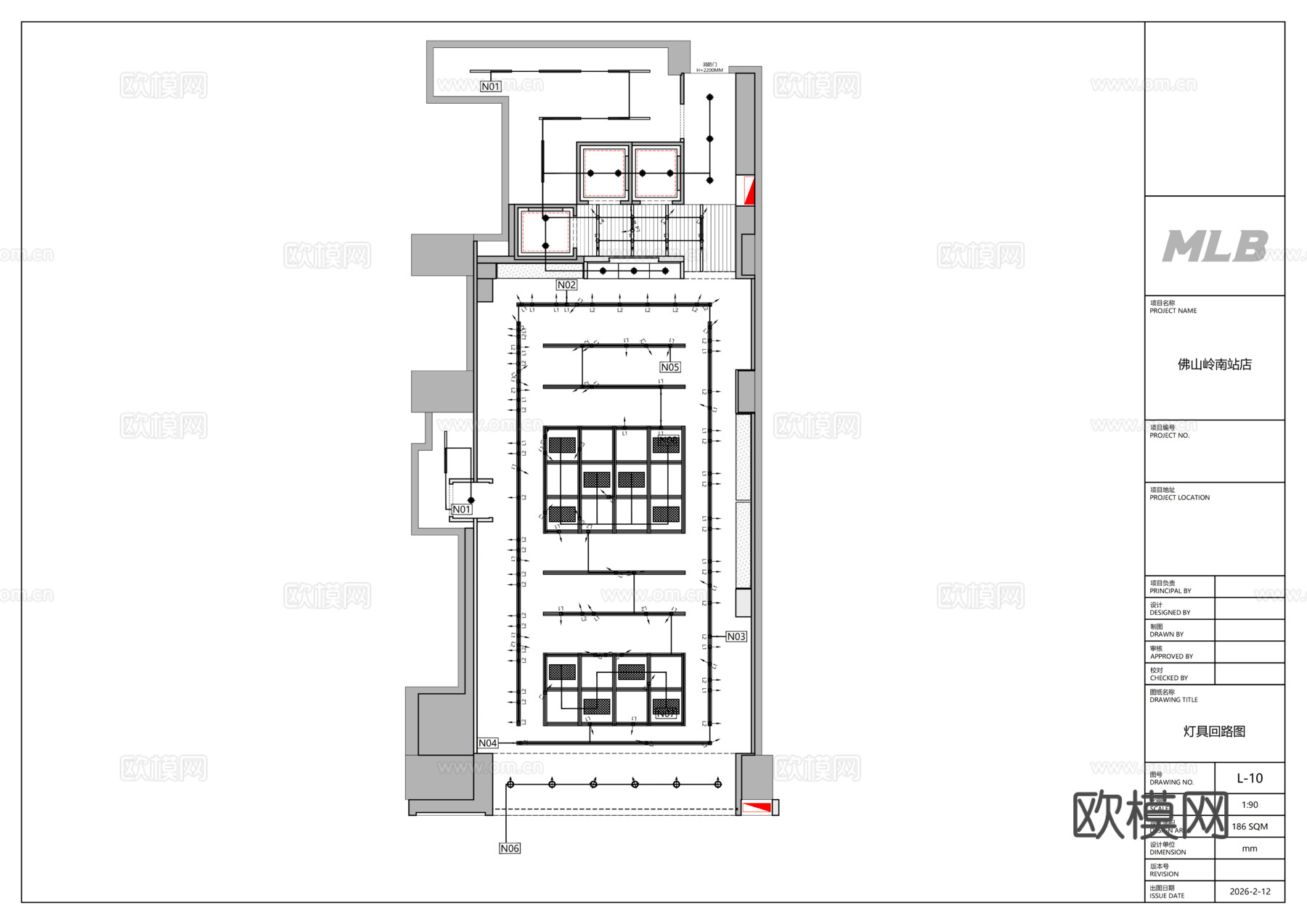 MLB棒球服装专卖店cad施工图