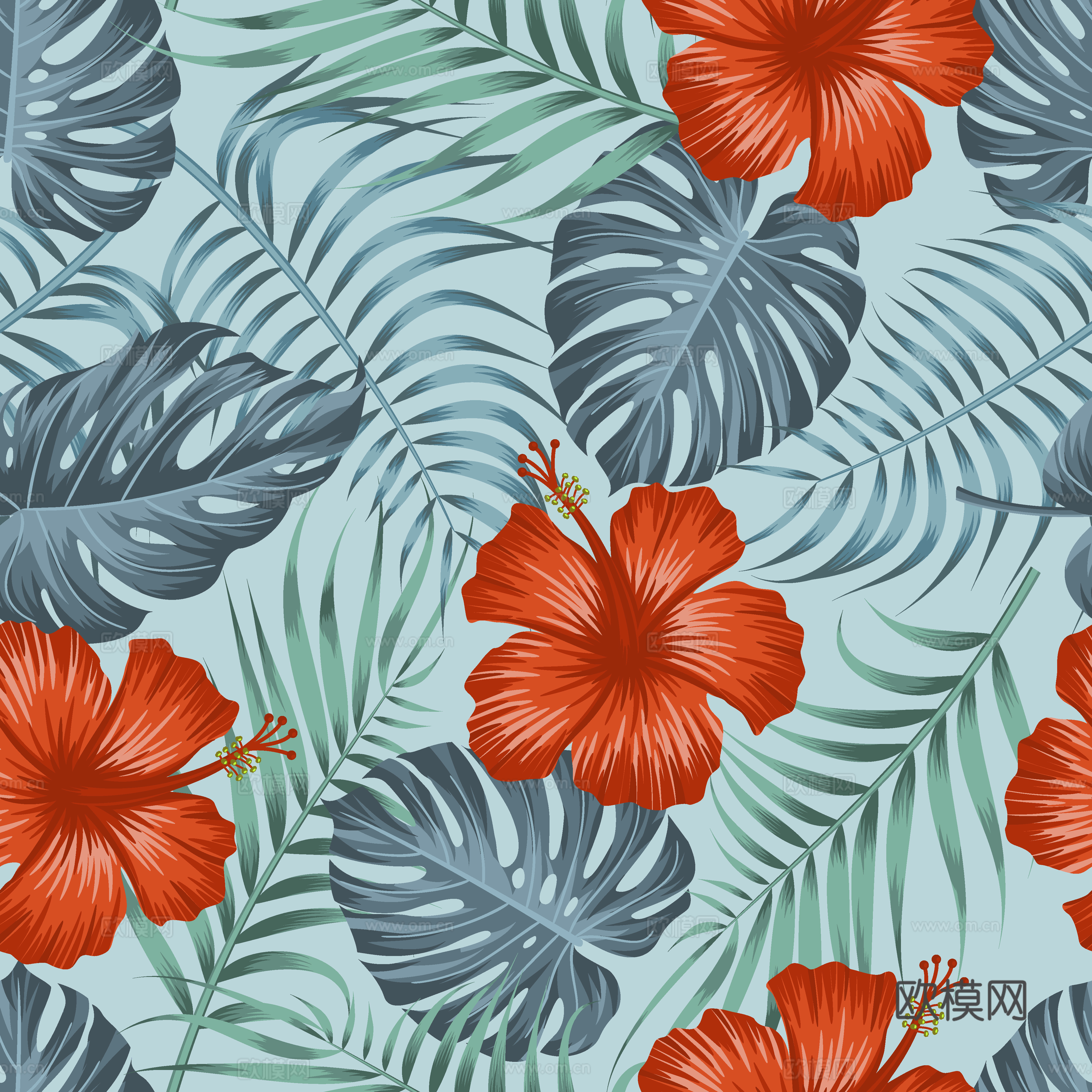 时尚热带植物花纹图案纹理肌理16