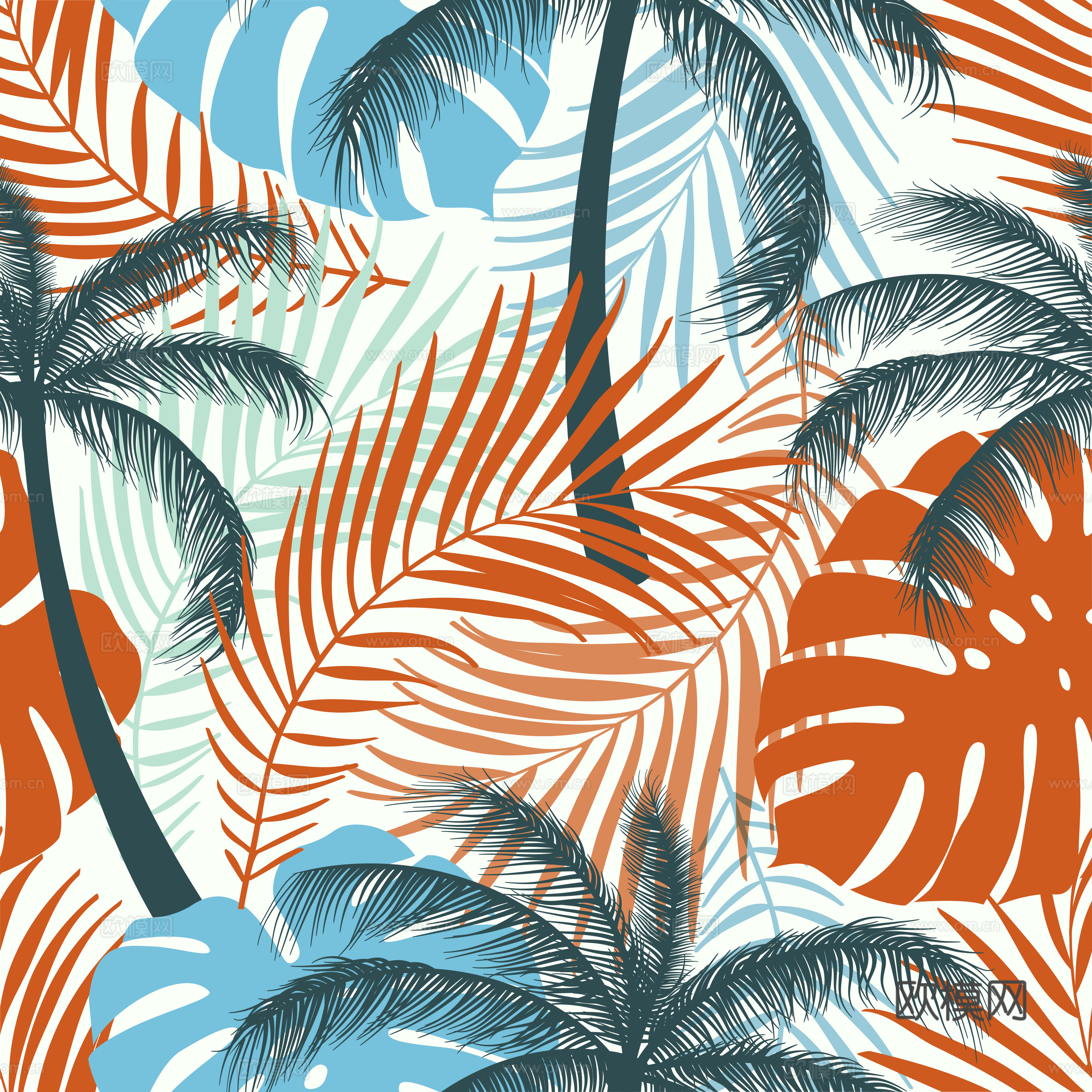 时尚热带植物花纹图案纹理肌理63 (2)