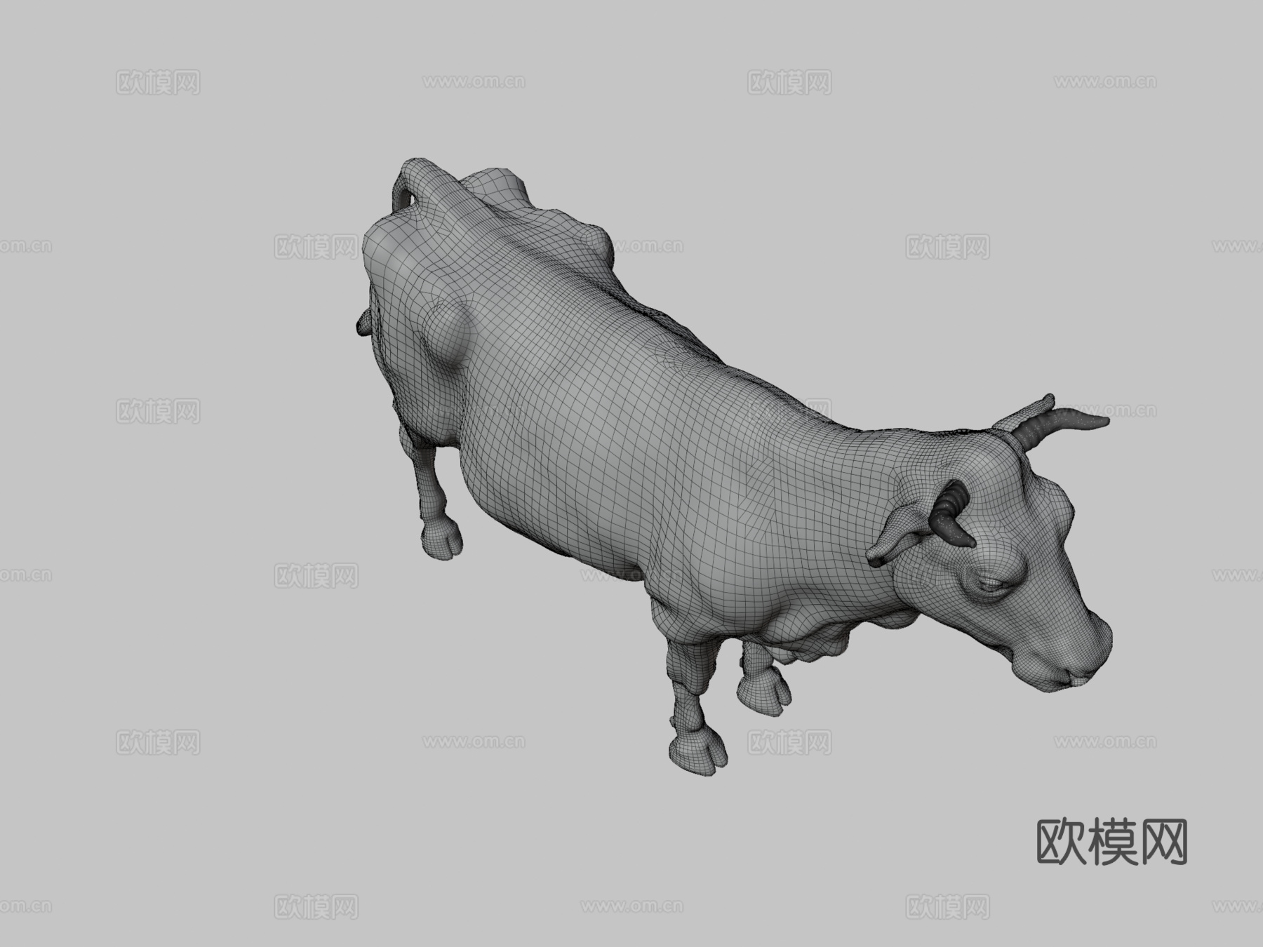 奶牛3d模型下载（渲染图3）
