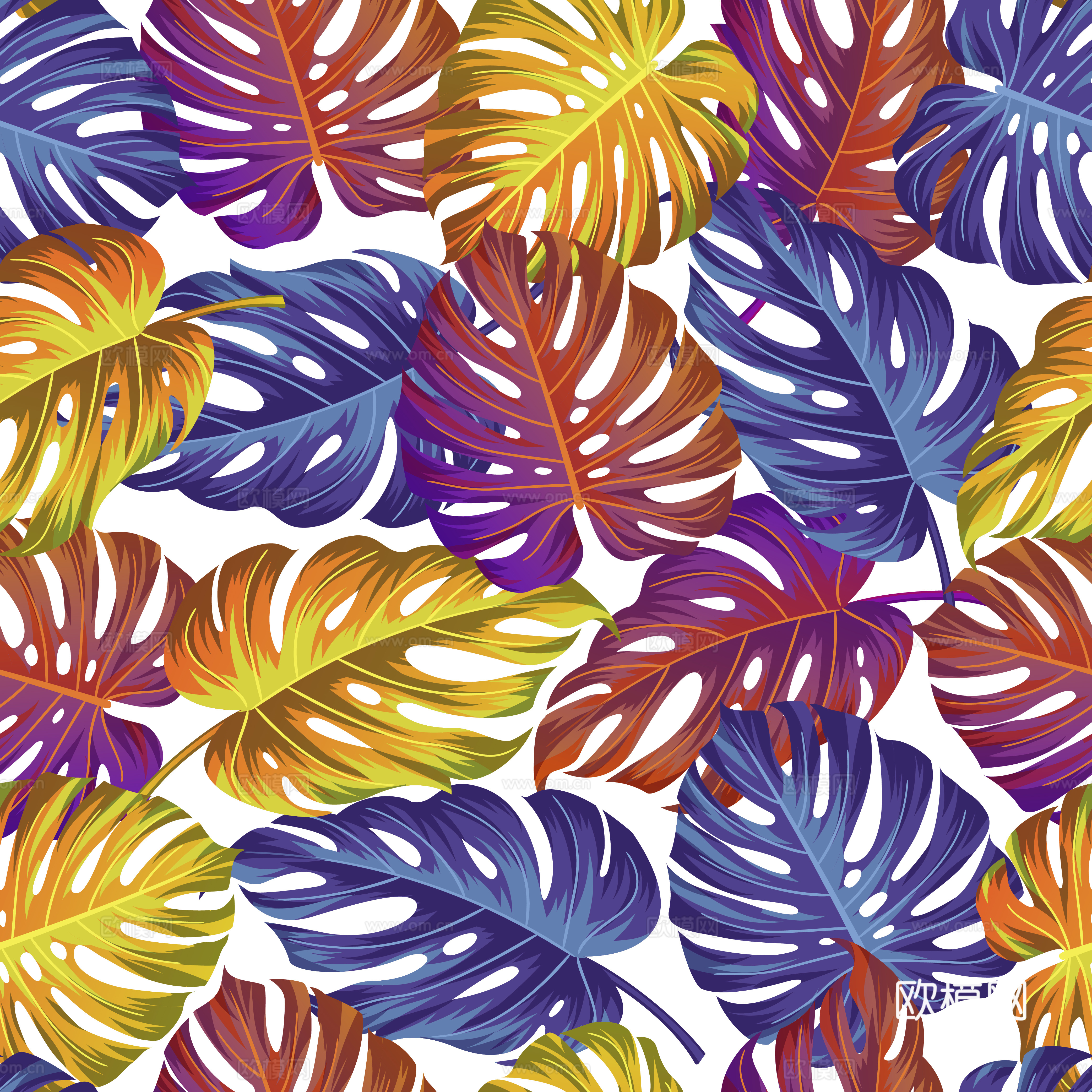 时尚热带植物花纹图案纹理肌理29 (2)