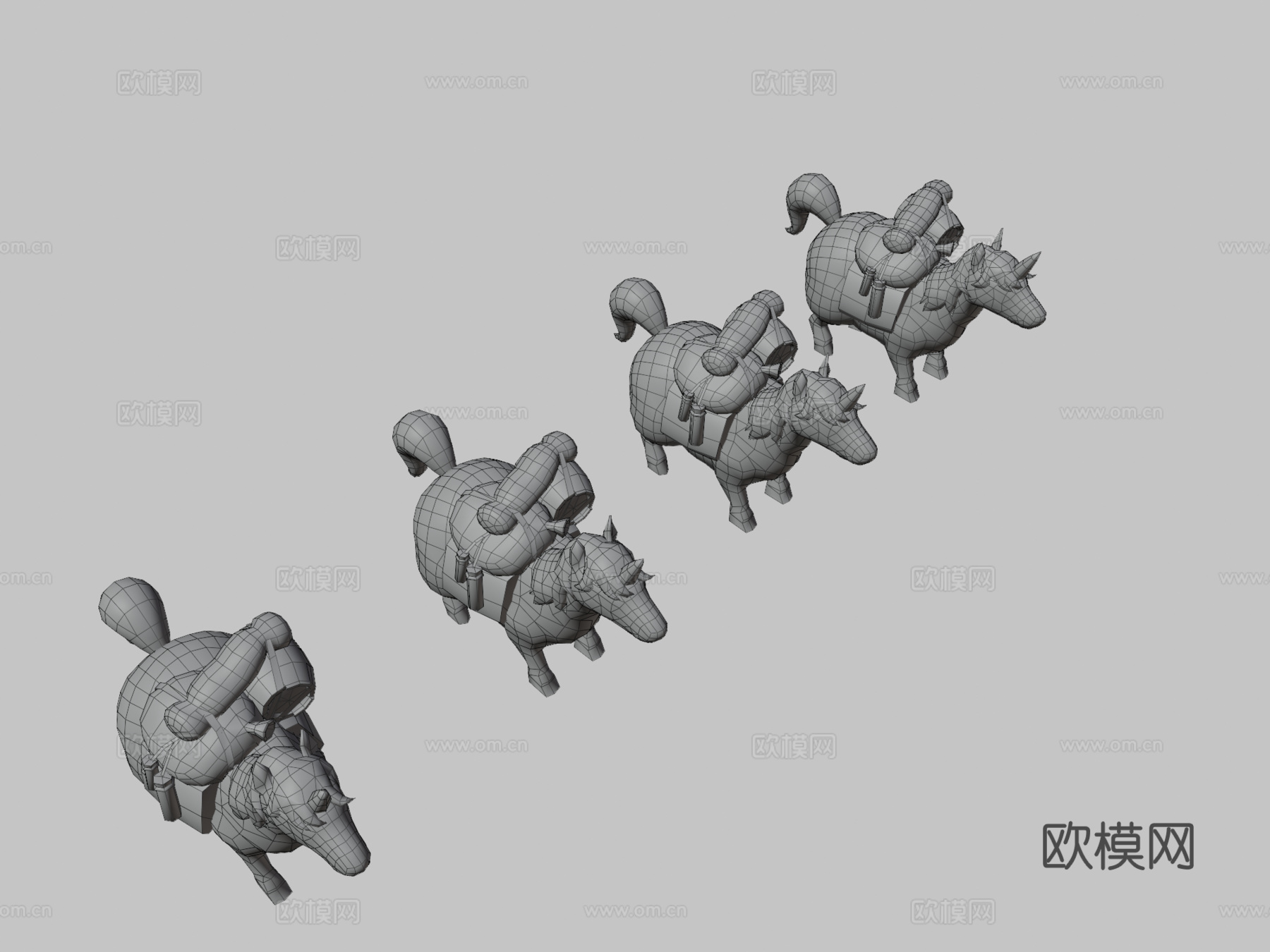 火炬之光2独角兽3d模型下载（渲染图3）