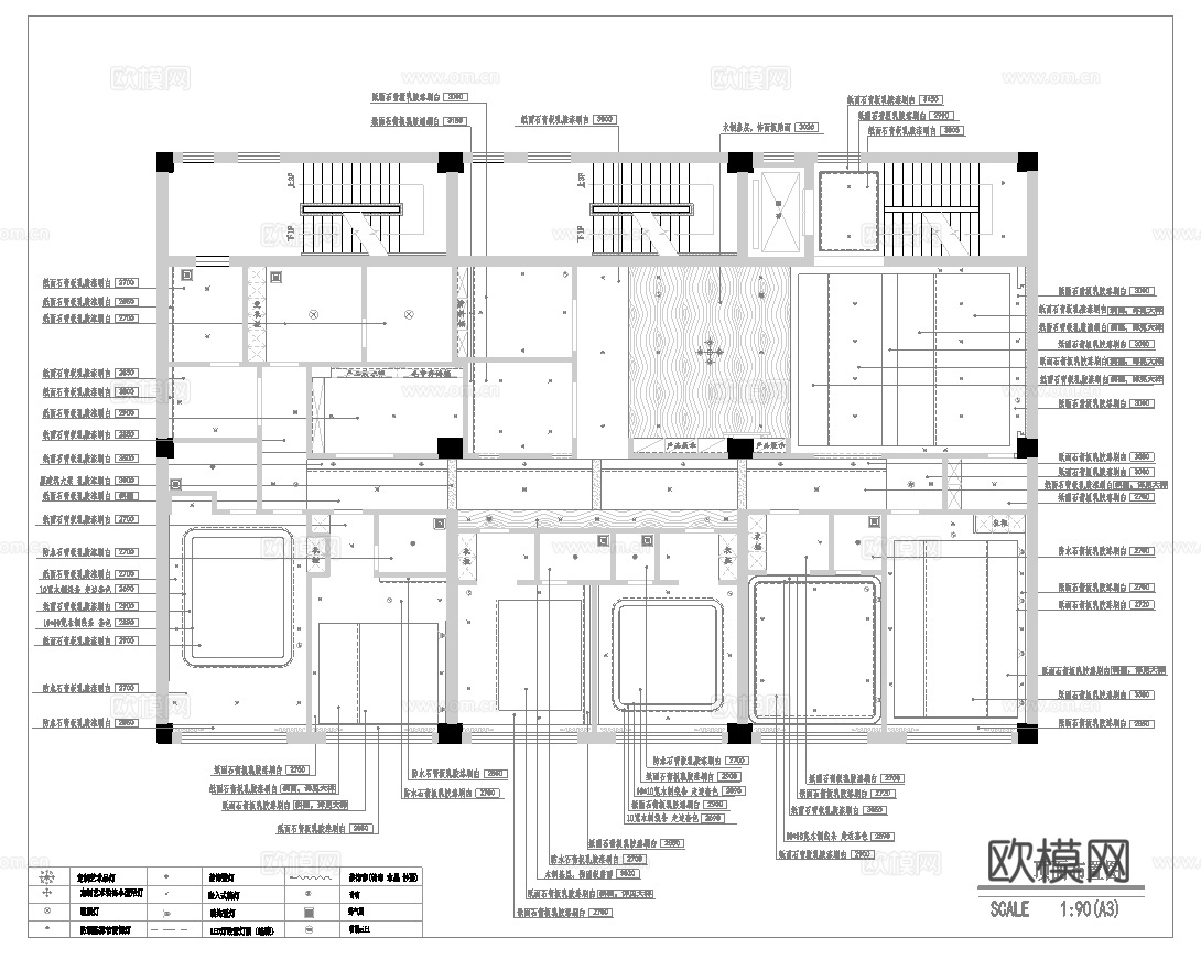 美容会所 最新全套施工图设计cad施工图