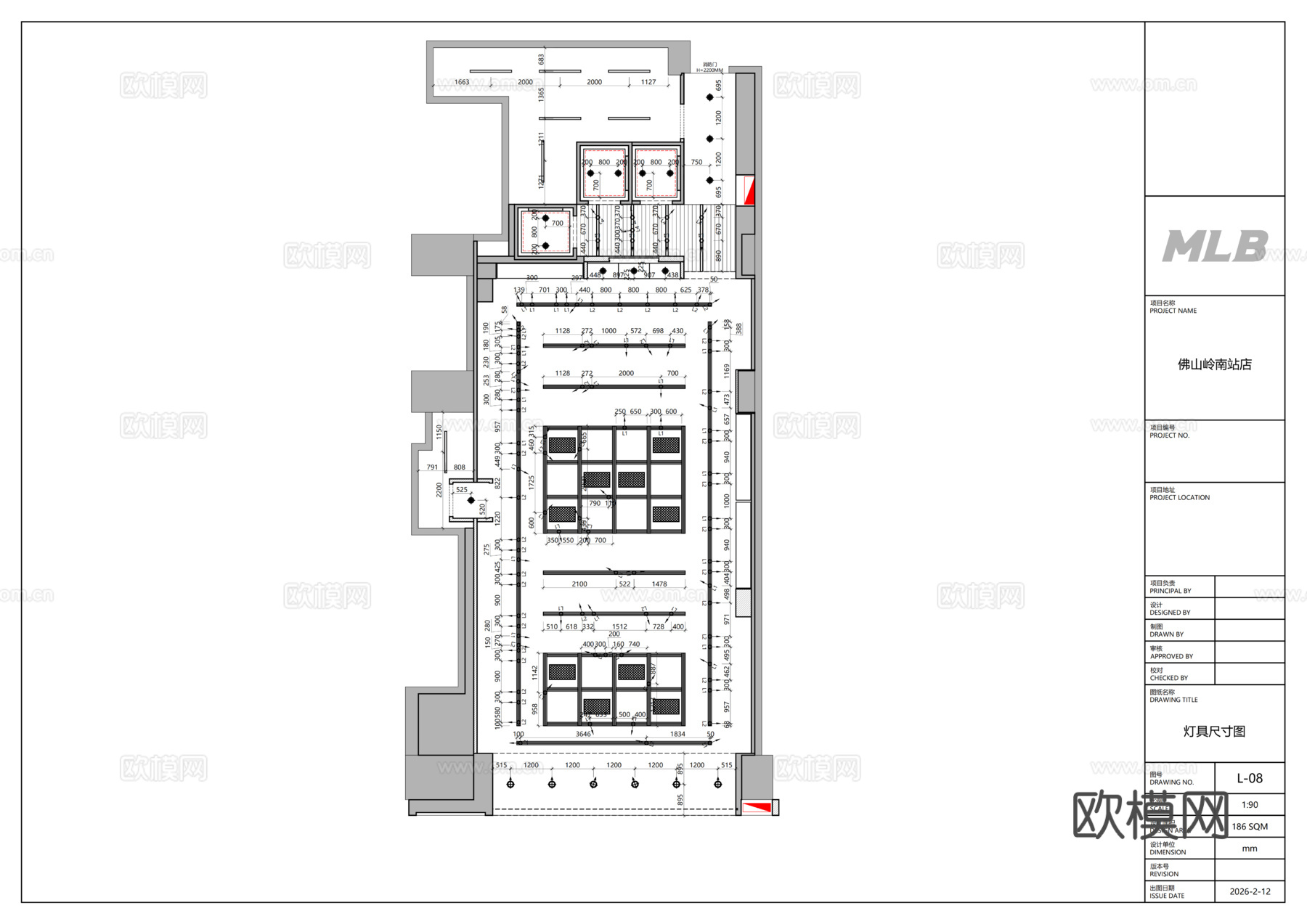MLB棒球服装专卖店cad施工图