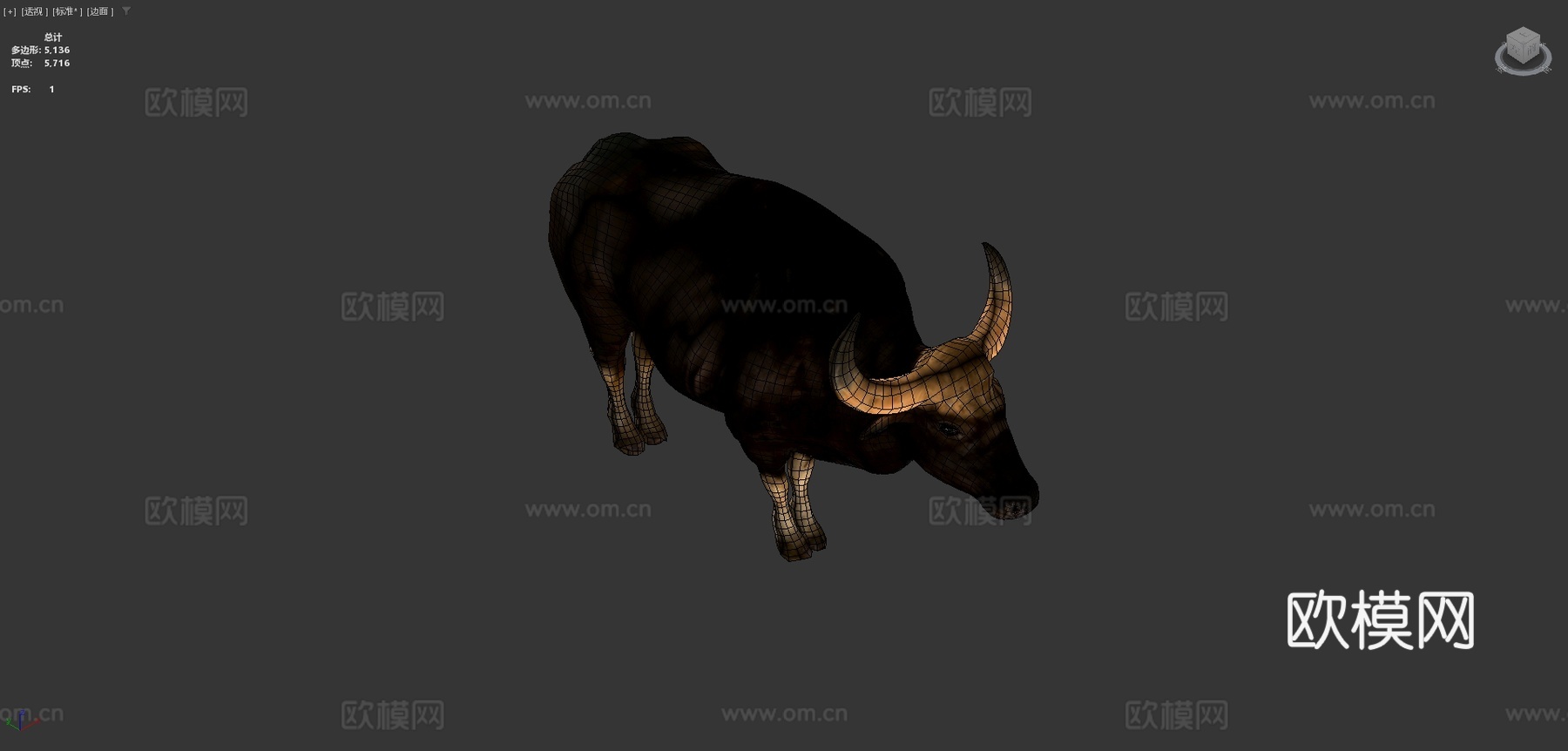 马来亚印度野牛濒危3d模型下载（渲染图4）