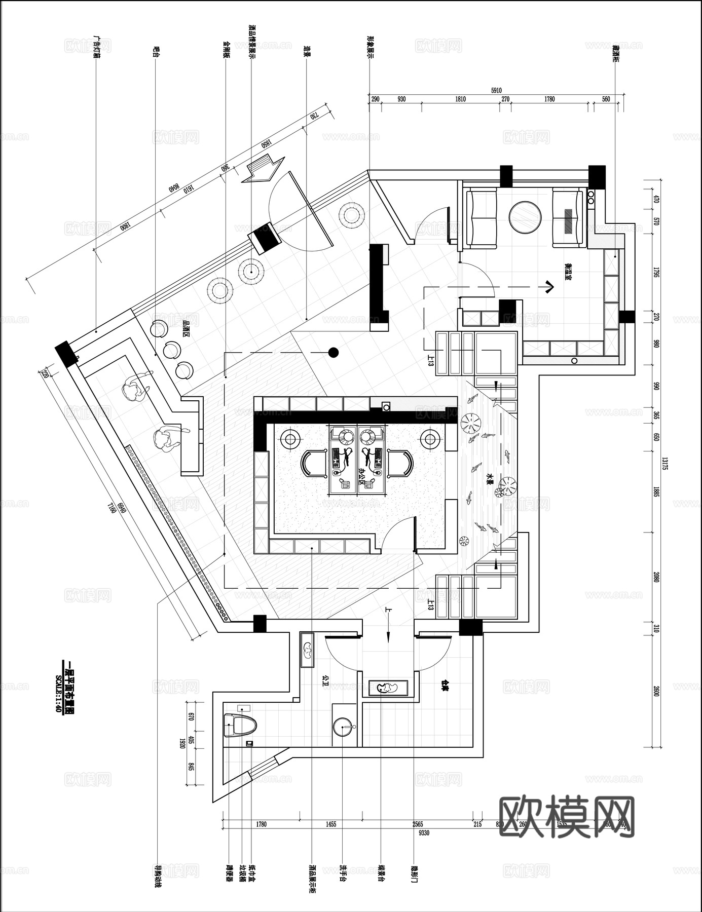 酒庄会所 最新平面施工图设计cad施工图