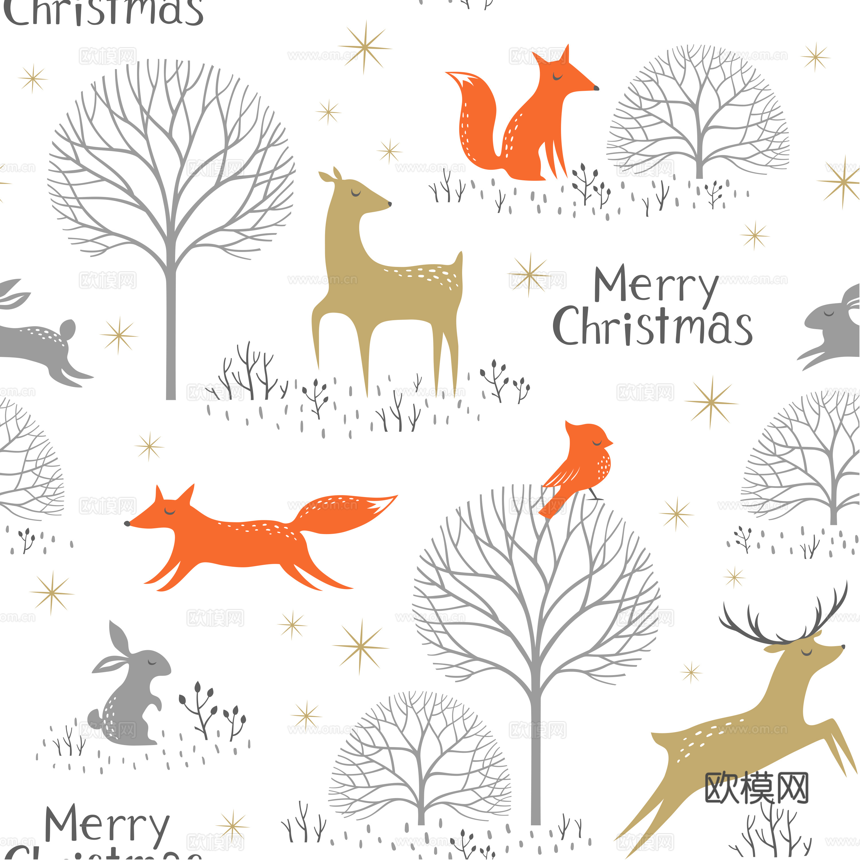 卡通可爱儿童动物图案纹理肌理5