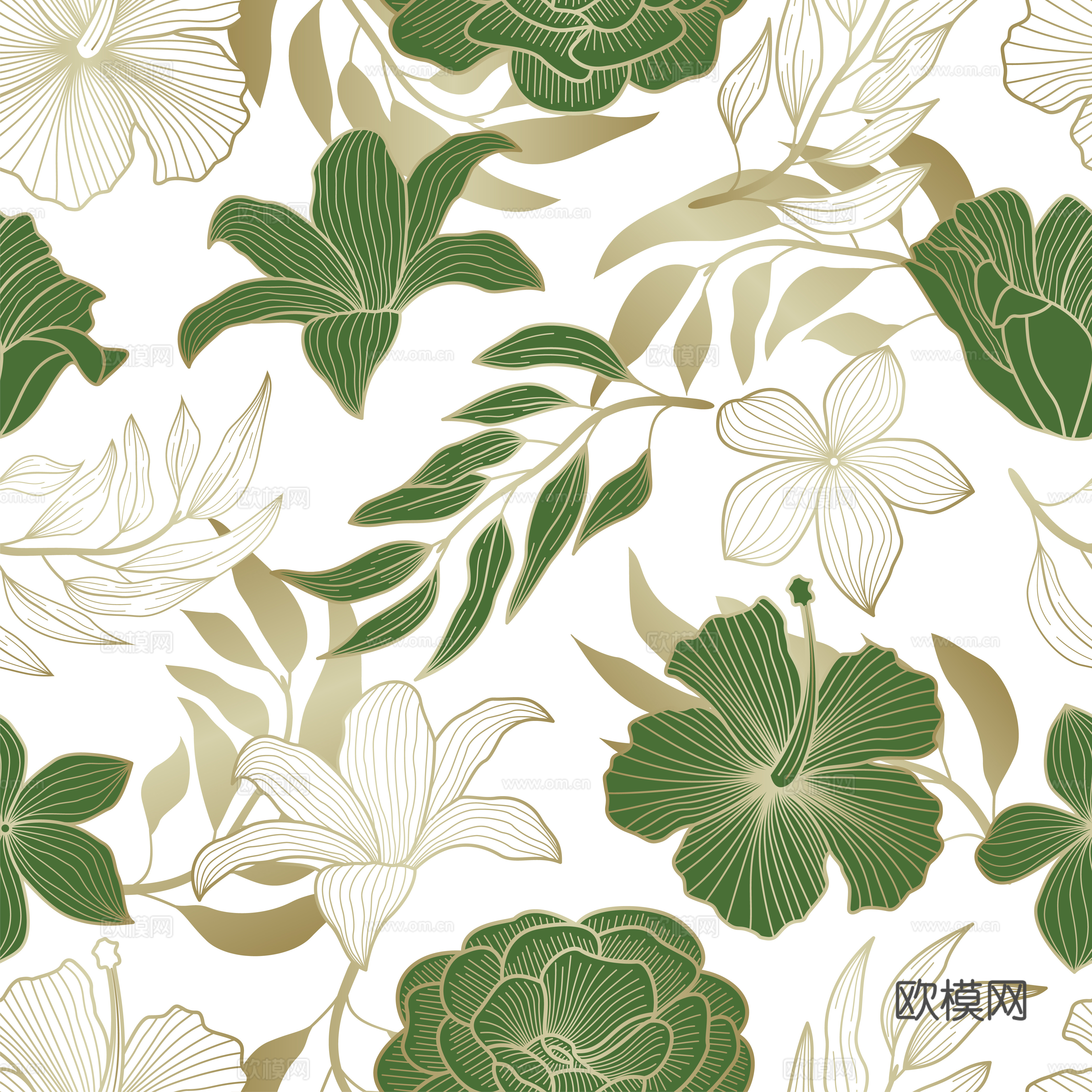 时尚热带植物花纹图案纹理肌理50