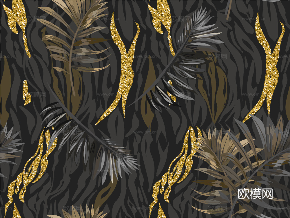 传统风黑金图案纹理肌理23
