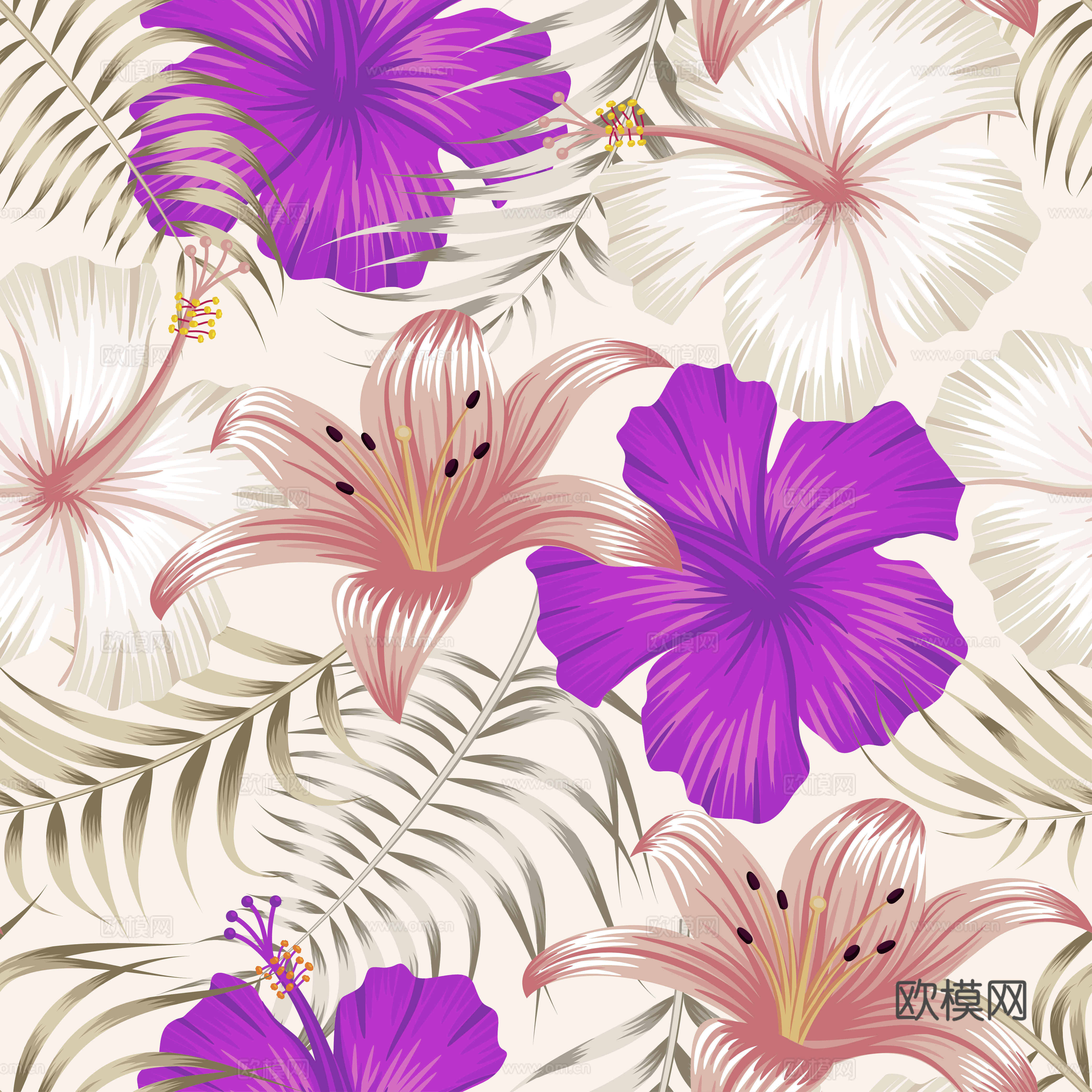 时尚热带植物花纹图案纹理肌理52 (2)