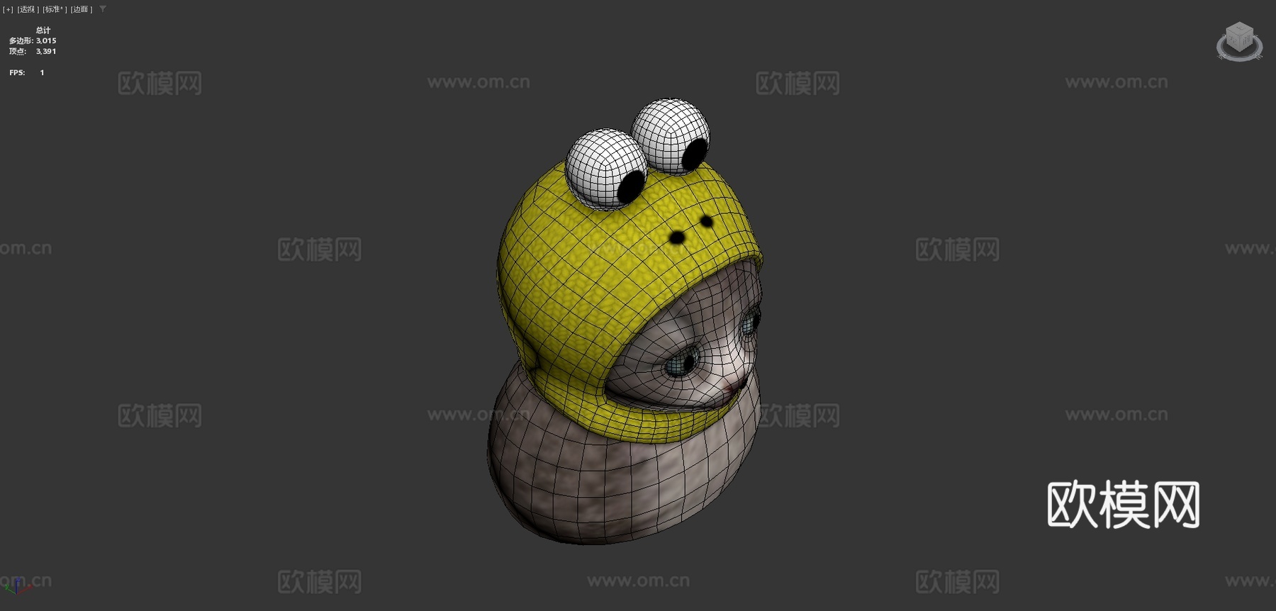 戴帽子的猫3d模型下载（渲染图4）