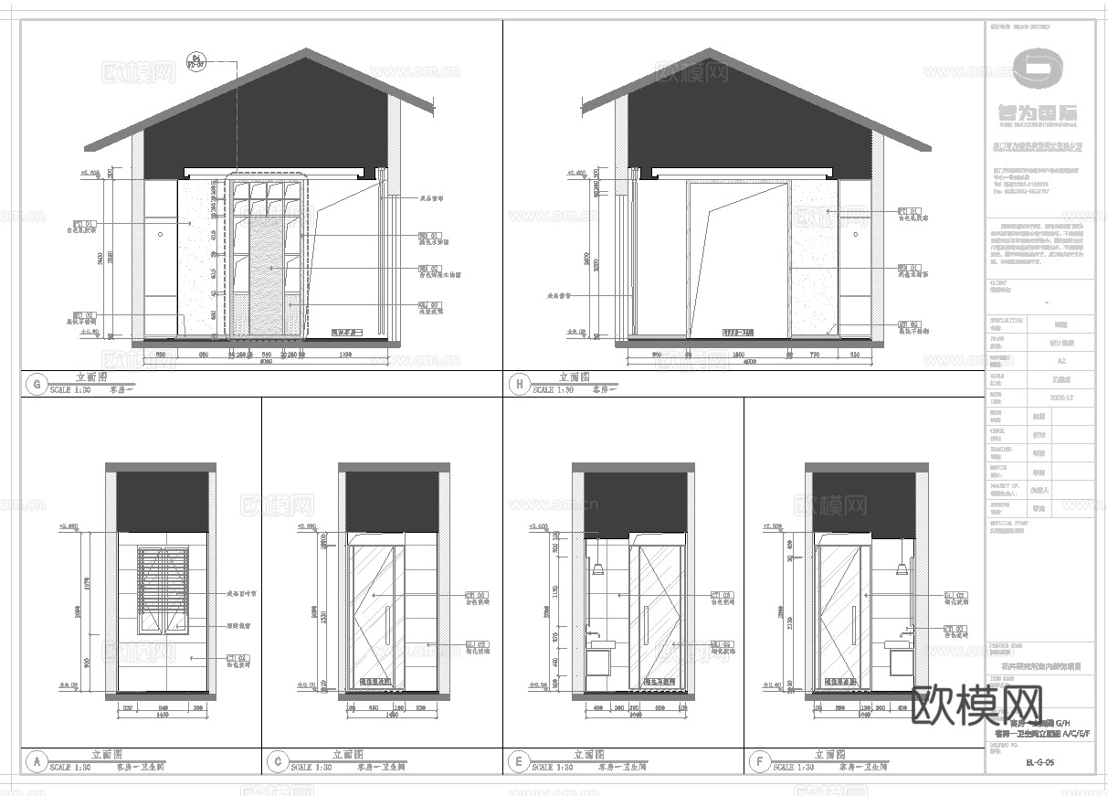 高档私人会所 最新全套施工图设计cad施工图