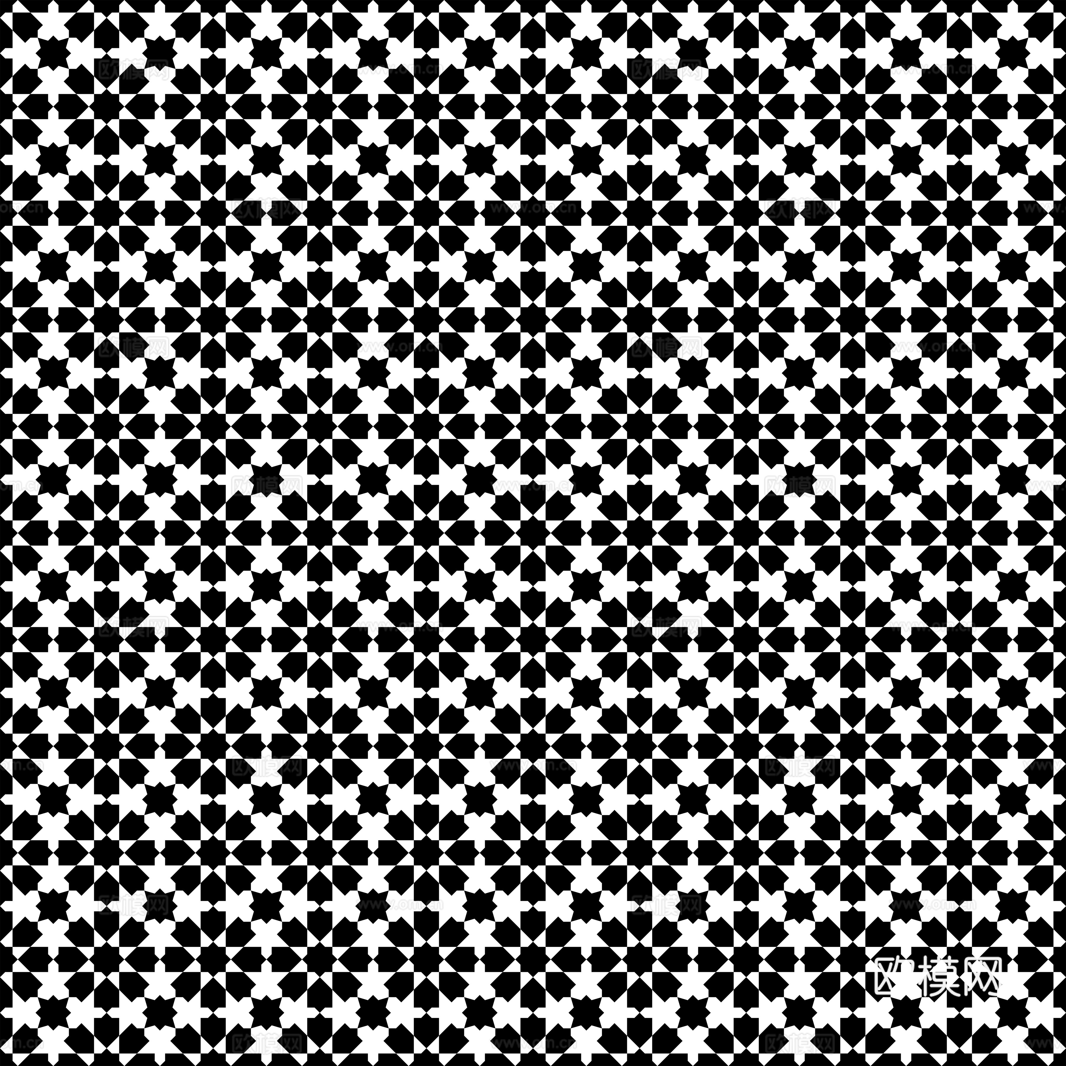 摩洛哥民族风黑白马赛克几何图案纹理38