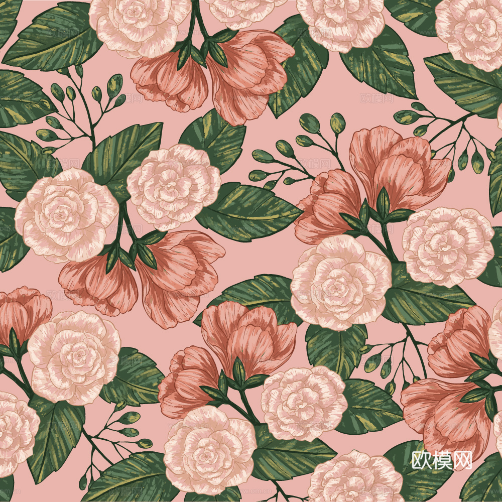 小清新治愈系植物图案纹理肌理11