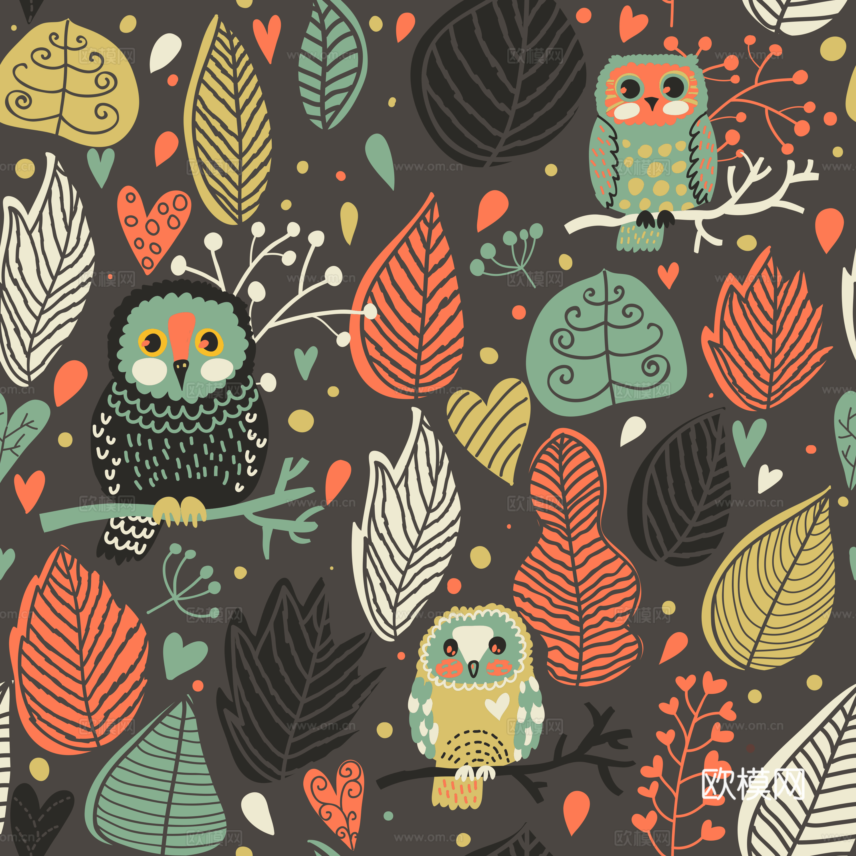 卡通可爱儿童动物图案纹理肌理55