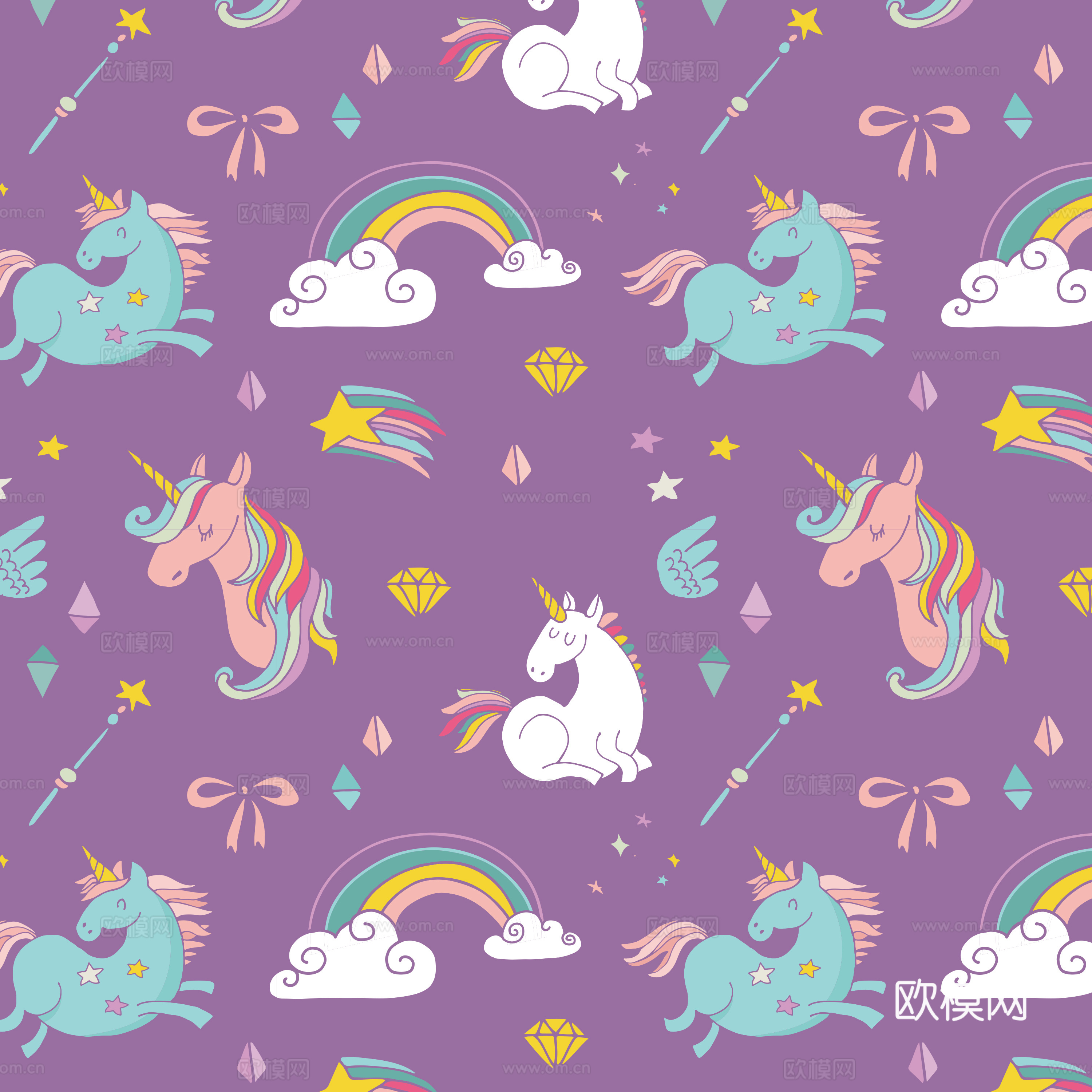 卡通可爱儿童动物图案纹理肌理20