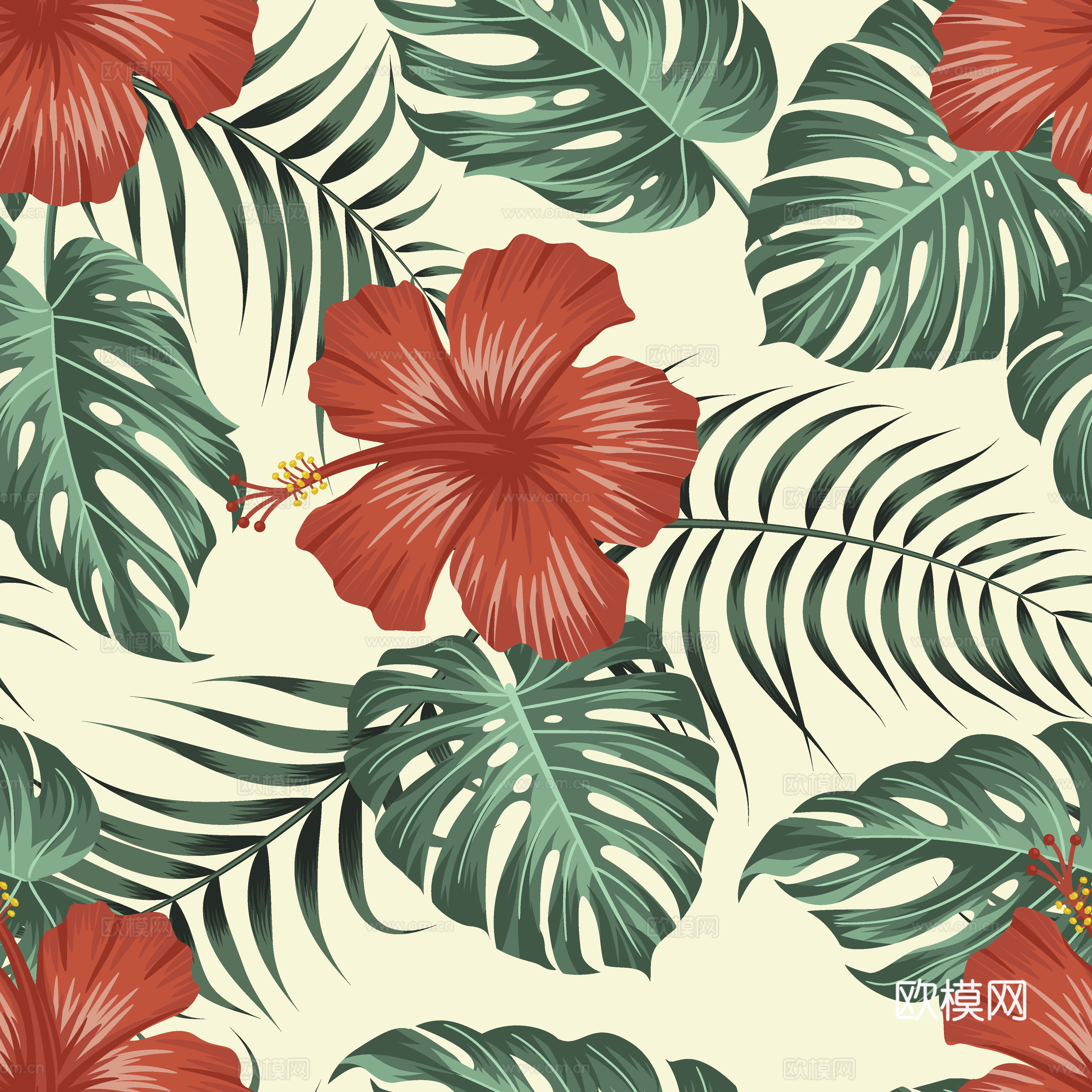 时尚热带植物花纹图案纹理肌理9