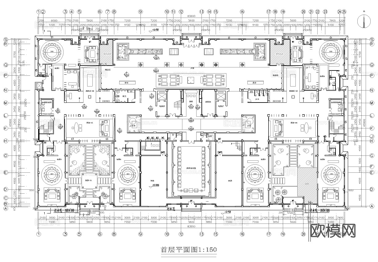高档娱乐会所 最新全套施工图设计cad施工图