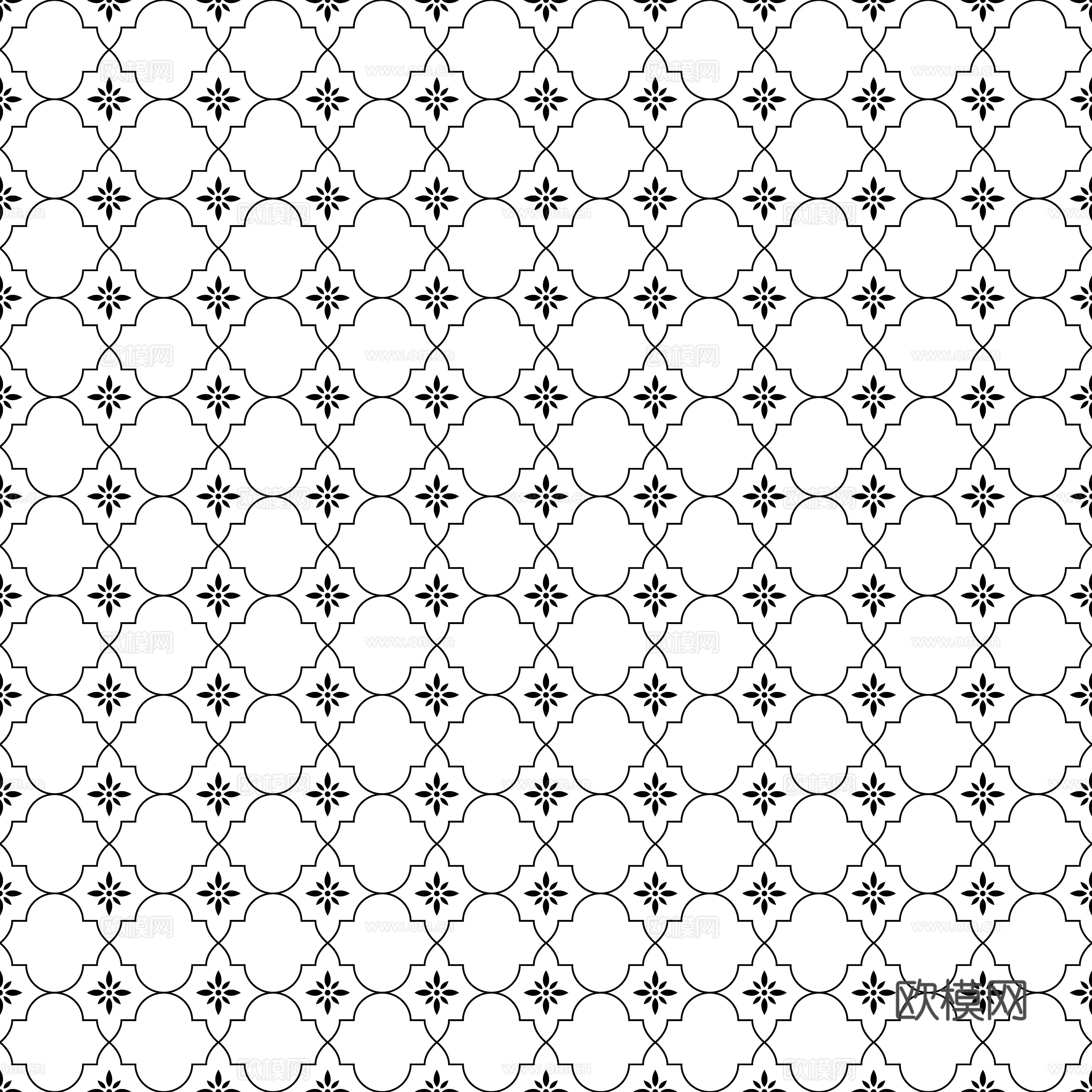 摩洛哥民族风黑白马赛克几何图案纹理58