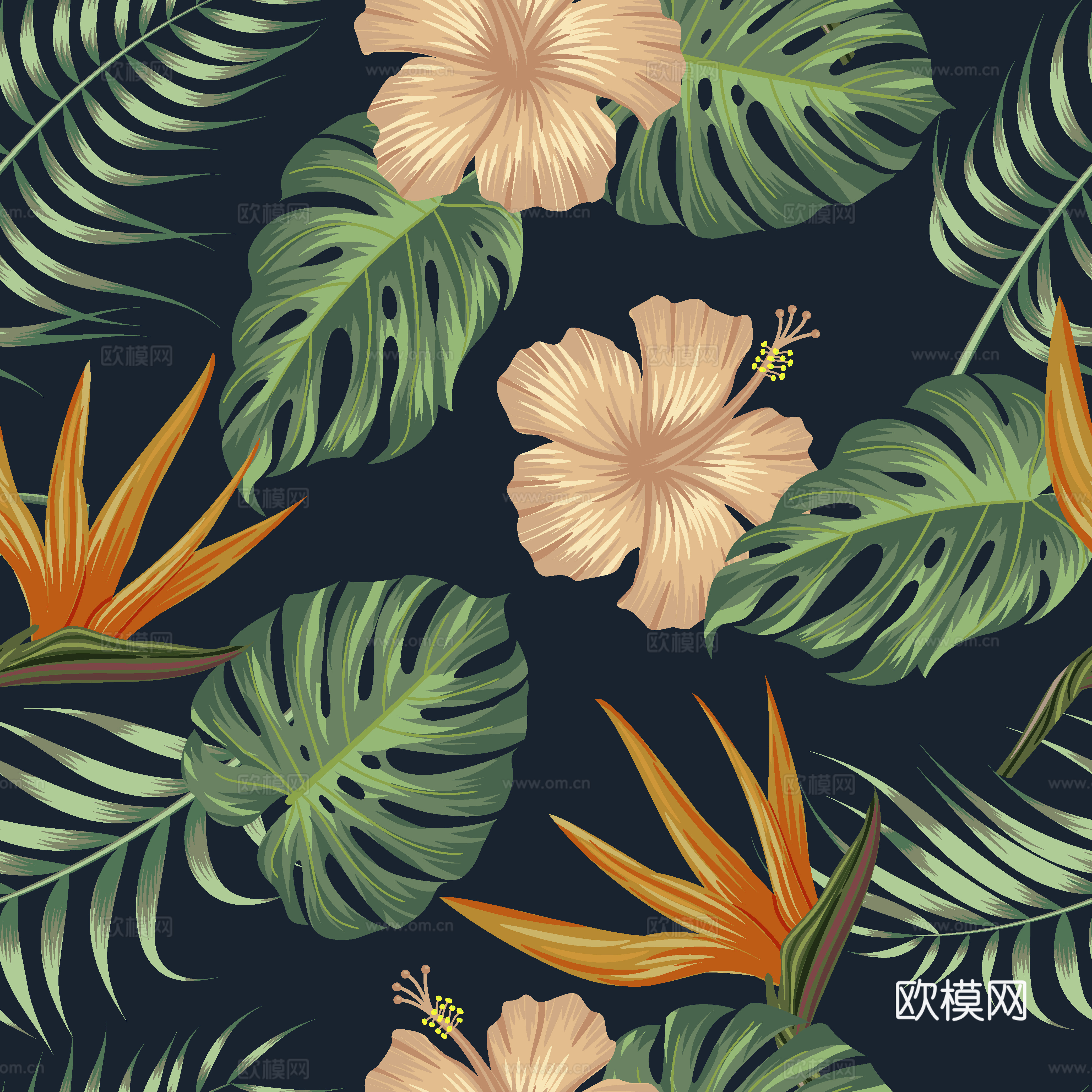 时尚热带植物花纹图案纹理肌理21