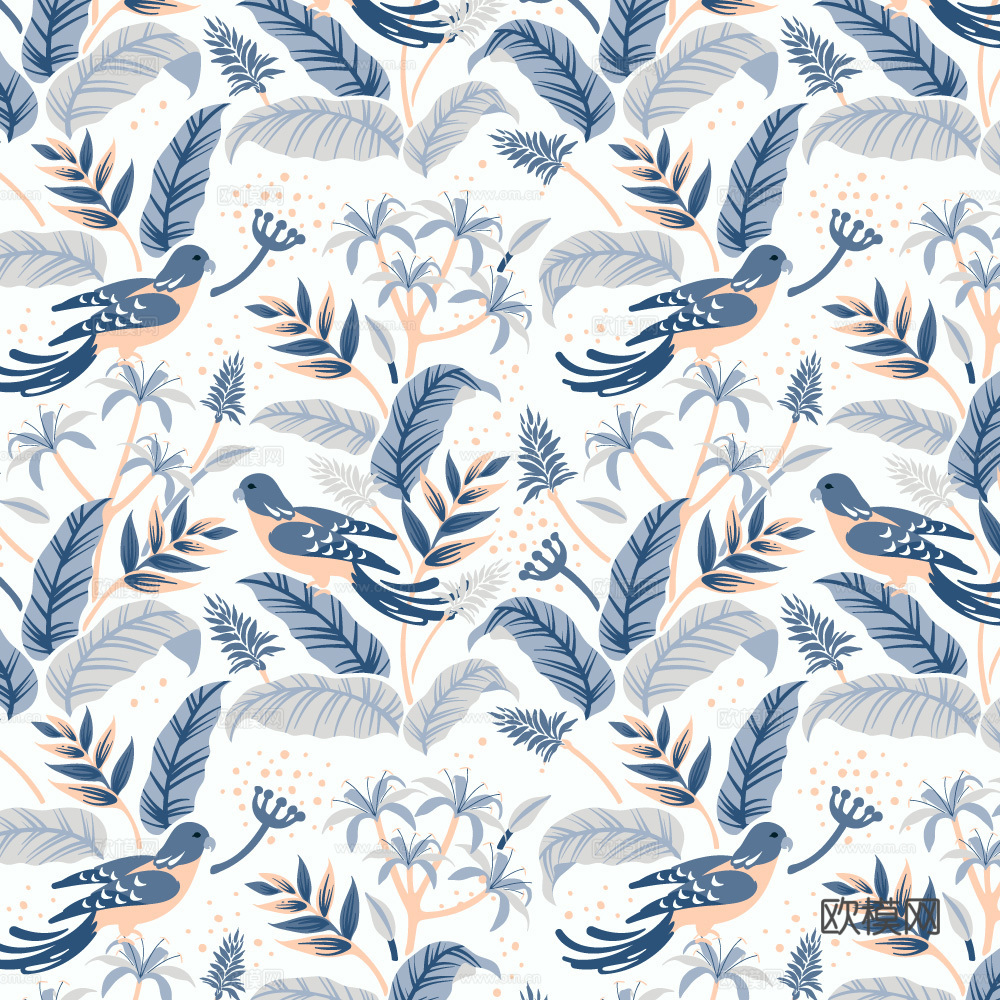 小清新治愈系植物图案纹理肌理2