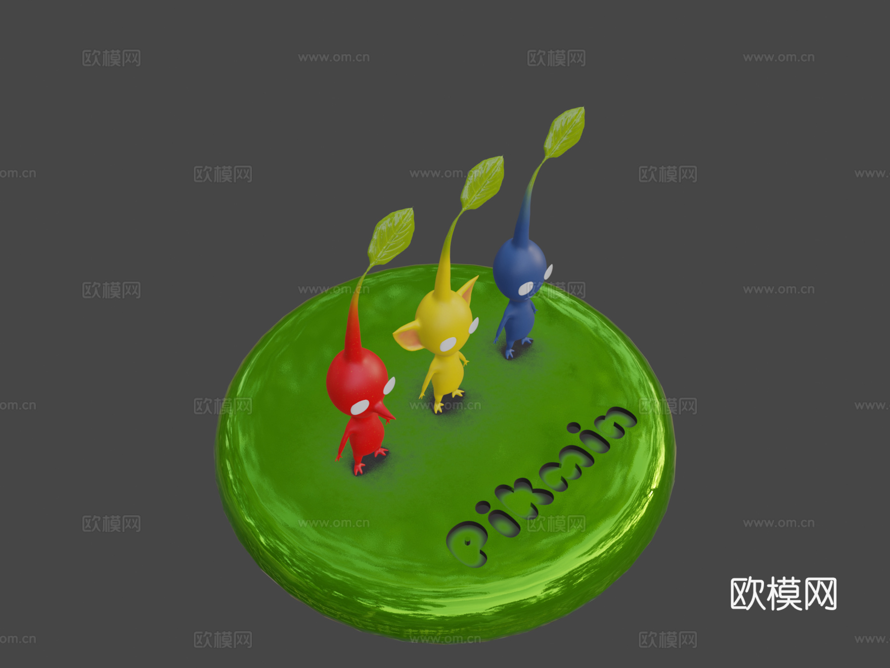 皮克敏红蓝黄3d模型下载（渲染图8）