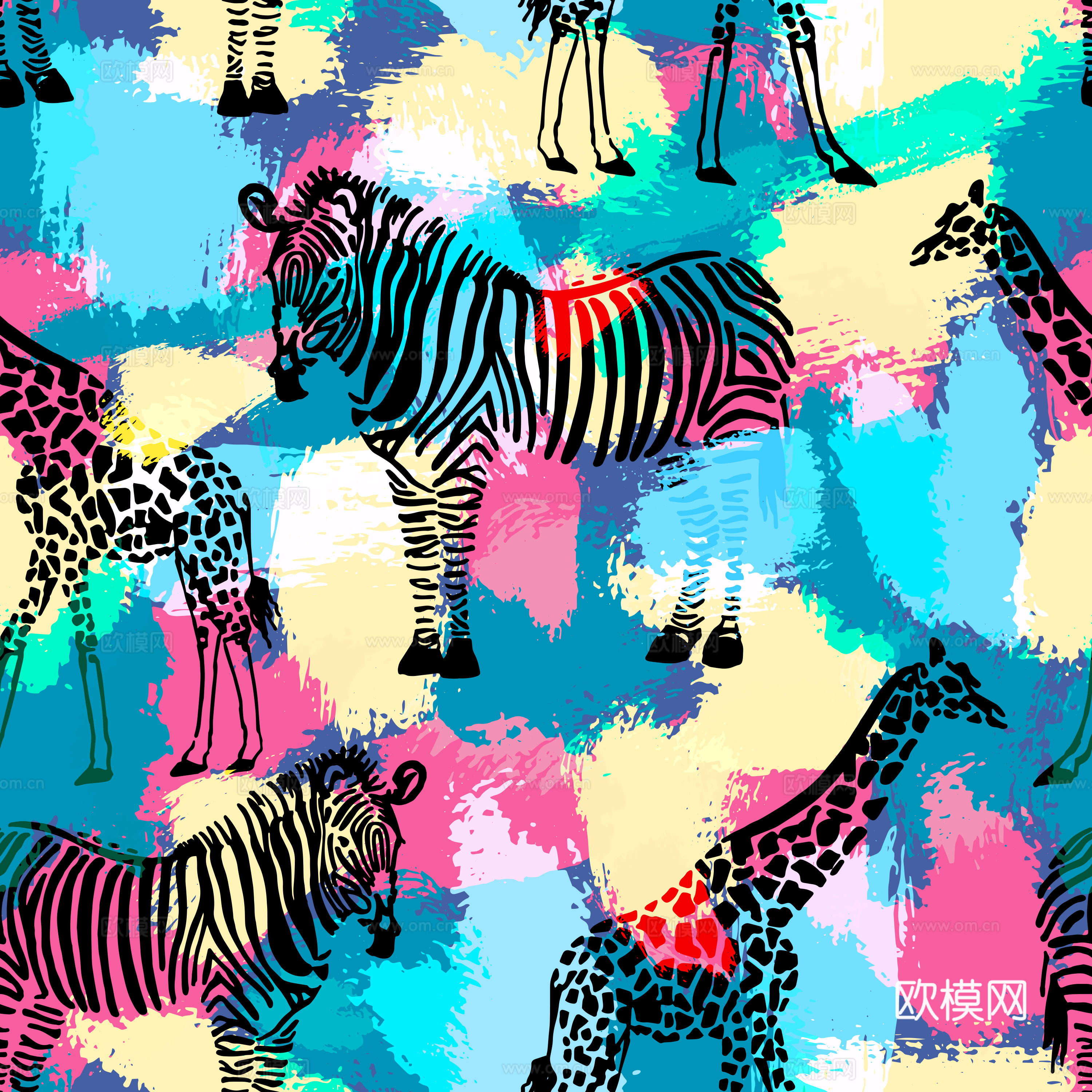 卡通可爱儿童动物图案纹理肌理76下载