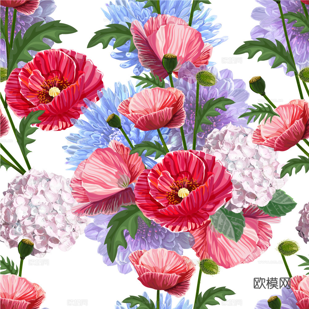 小清新治愈系植物图案纹理肌理7